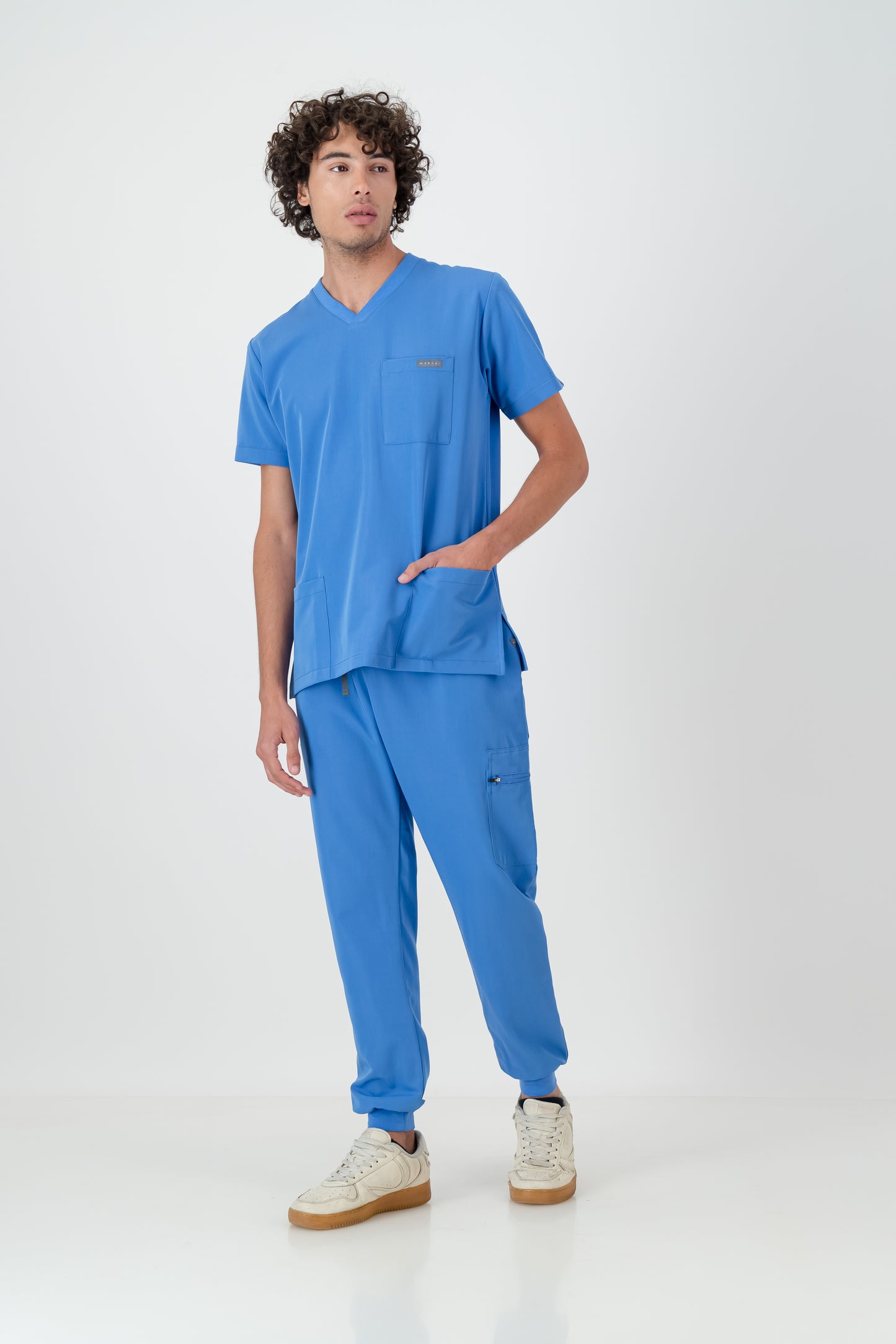 The Alexander Men's Scrub Top - Cool Marine
