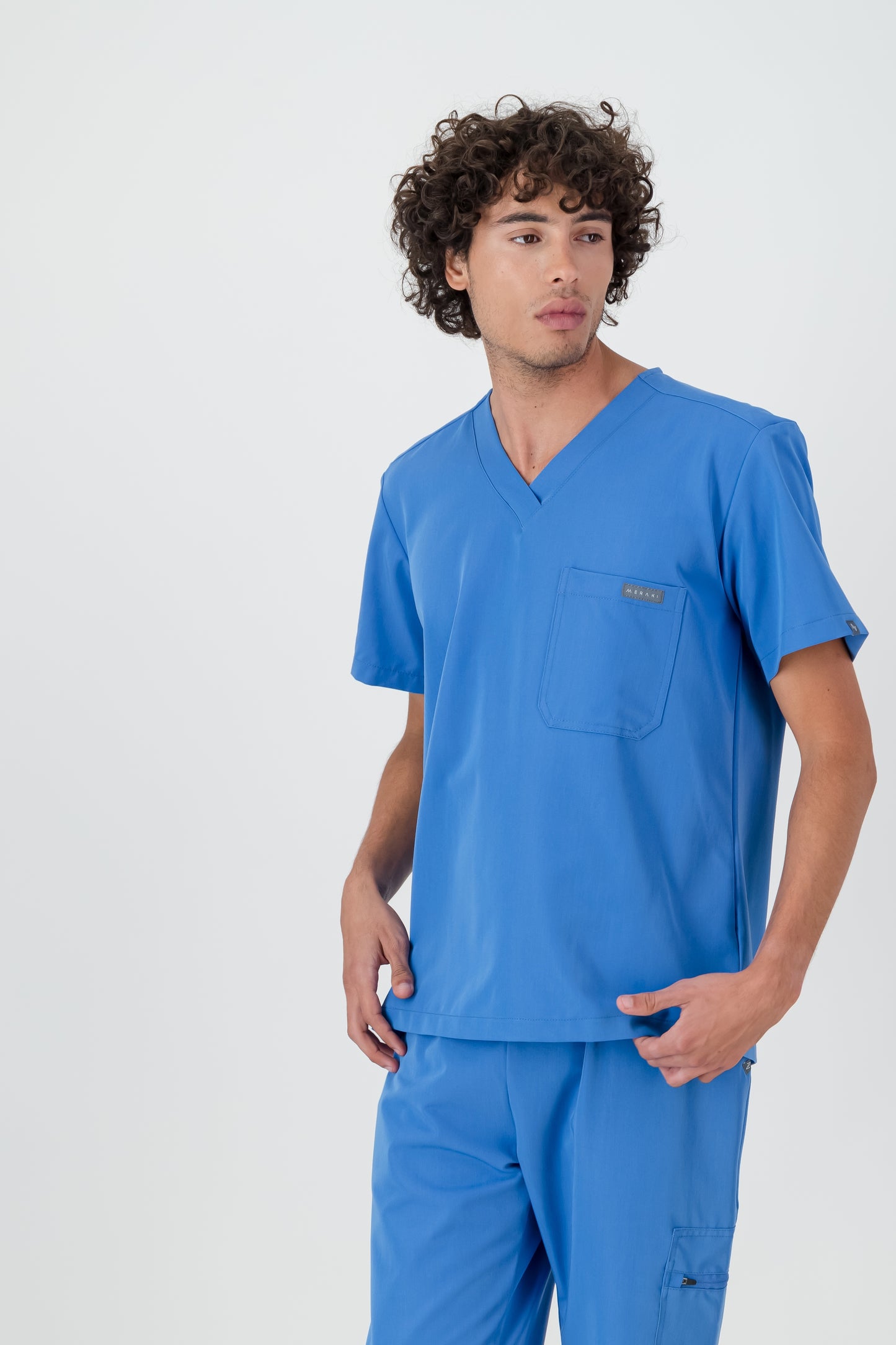 The Chris Men's Scrub Top - Cool Marine