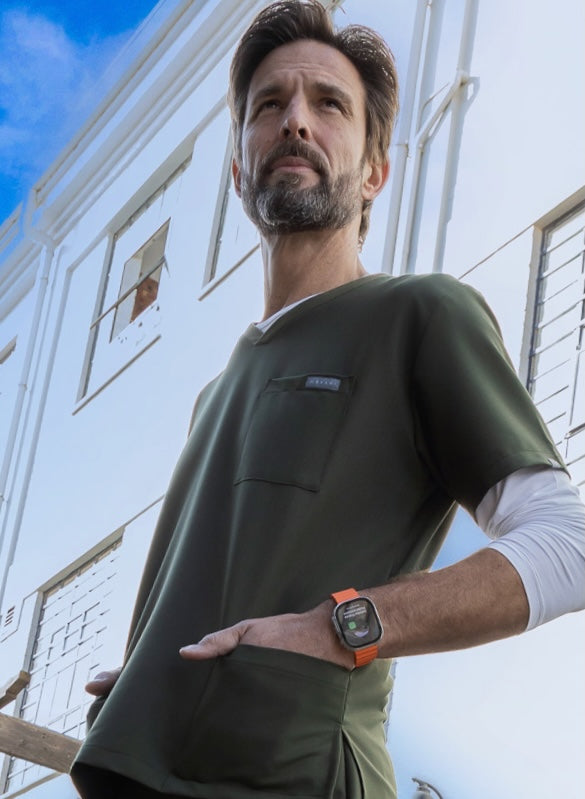 The Alexander Men's Scrub Top - Bonsai