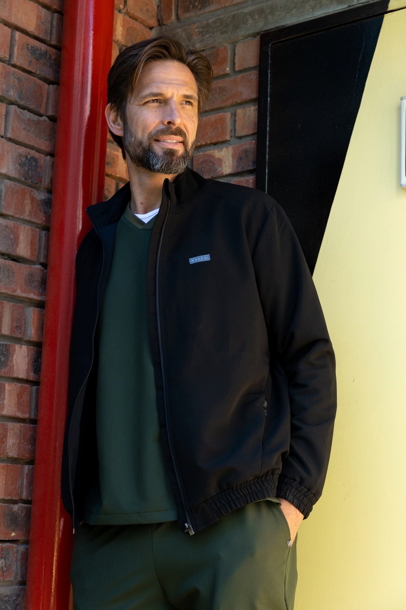 The Albert Men's Scrub Jacket - Black
