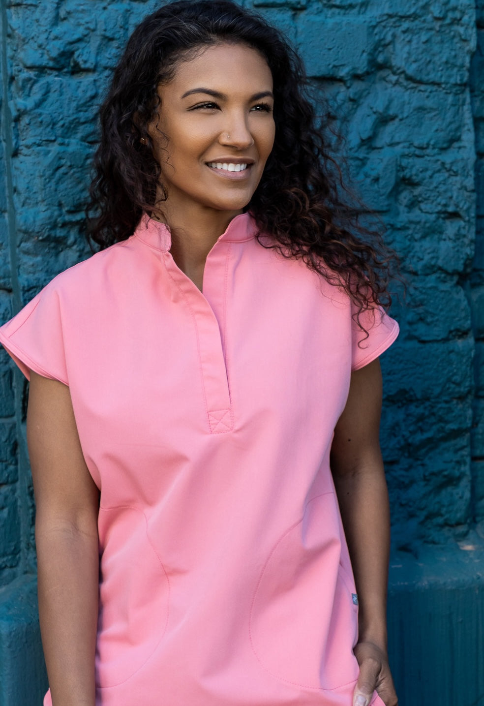 The Emma Women's Scrub Top - Coral