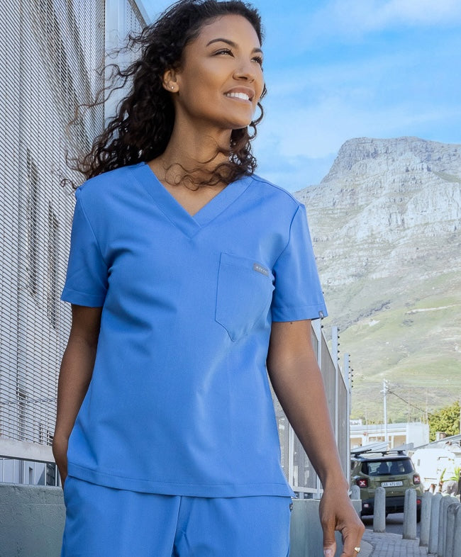 The Penny Women's Scrub Top - Cool Marine