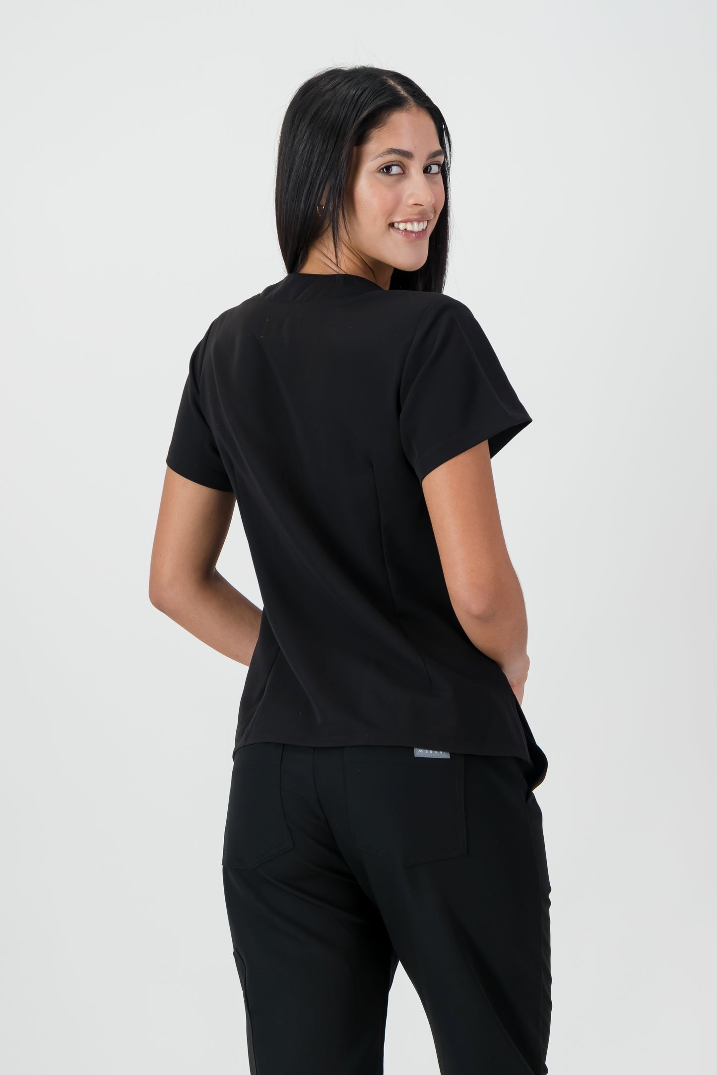 The Marie Women's Scrub Top - Black