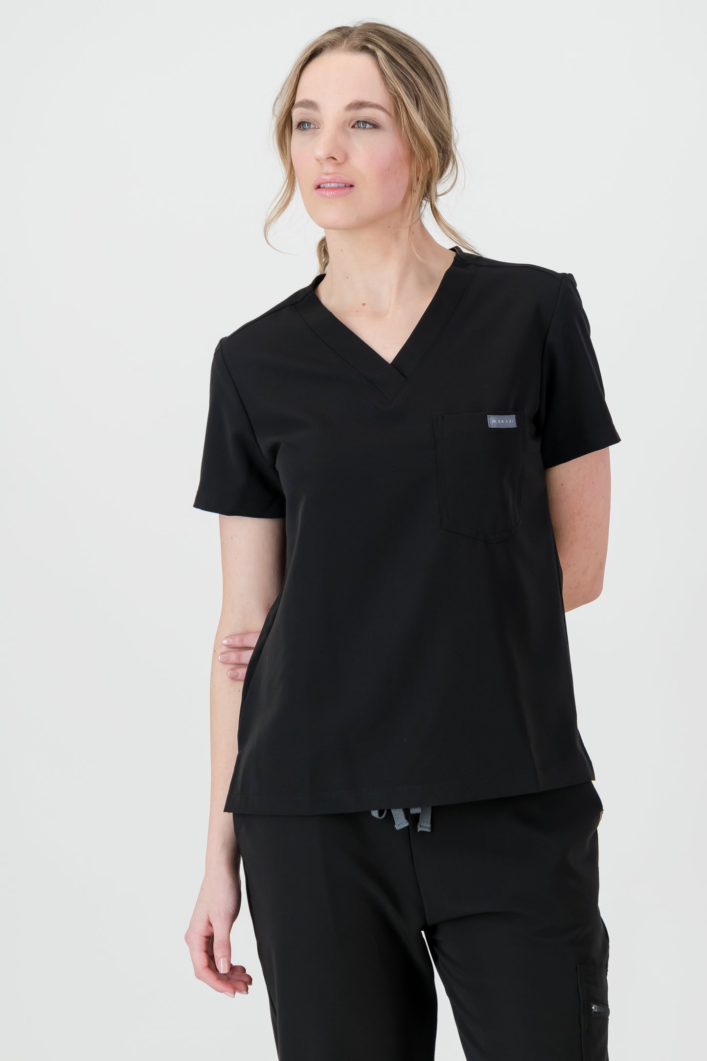 The Penny Women's Scrub Top - Black - Meraki Scrubs