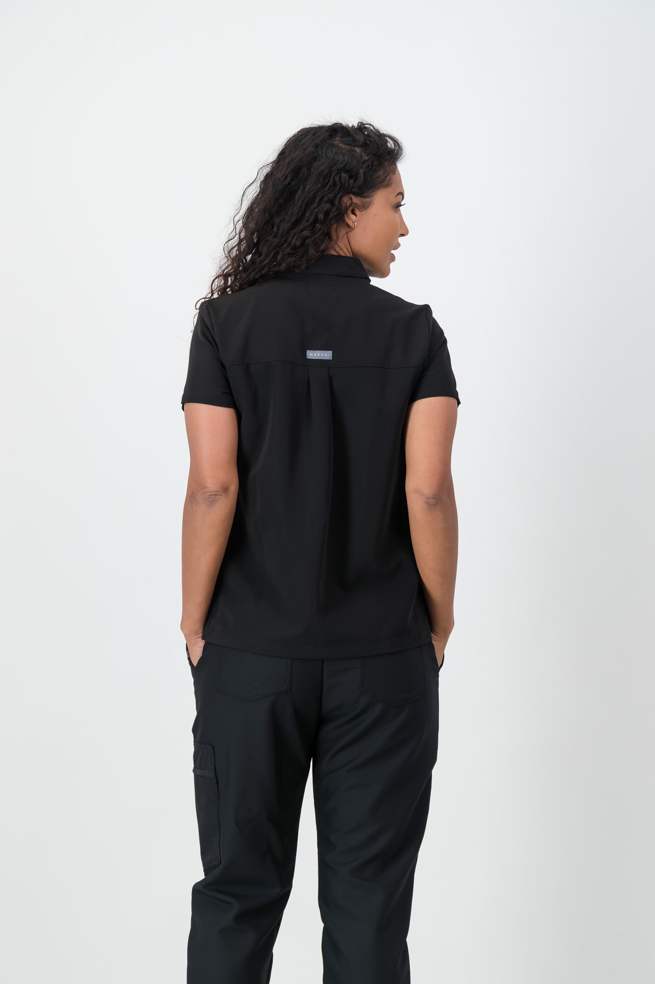 The Charlotte Women's Scrub Top - Black - Meraki Scrubs