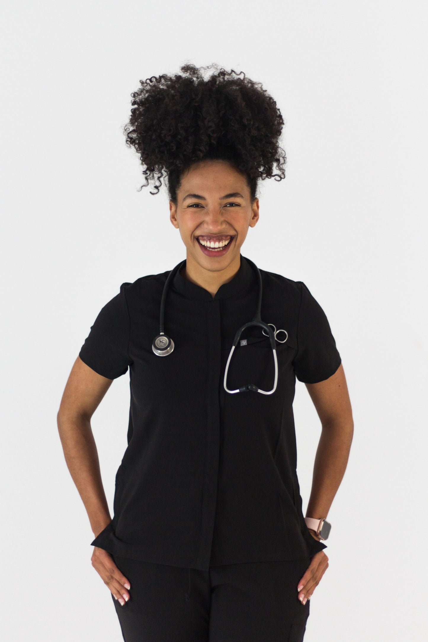 The Charlotte Women's Scrub Top - Black