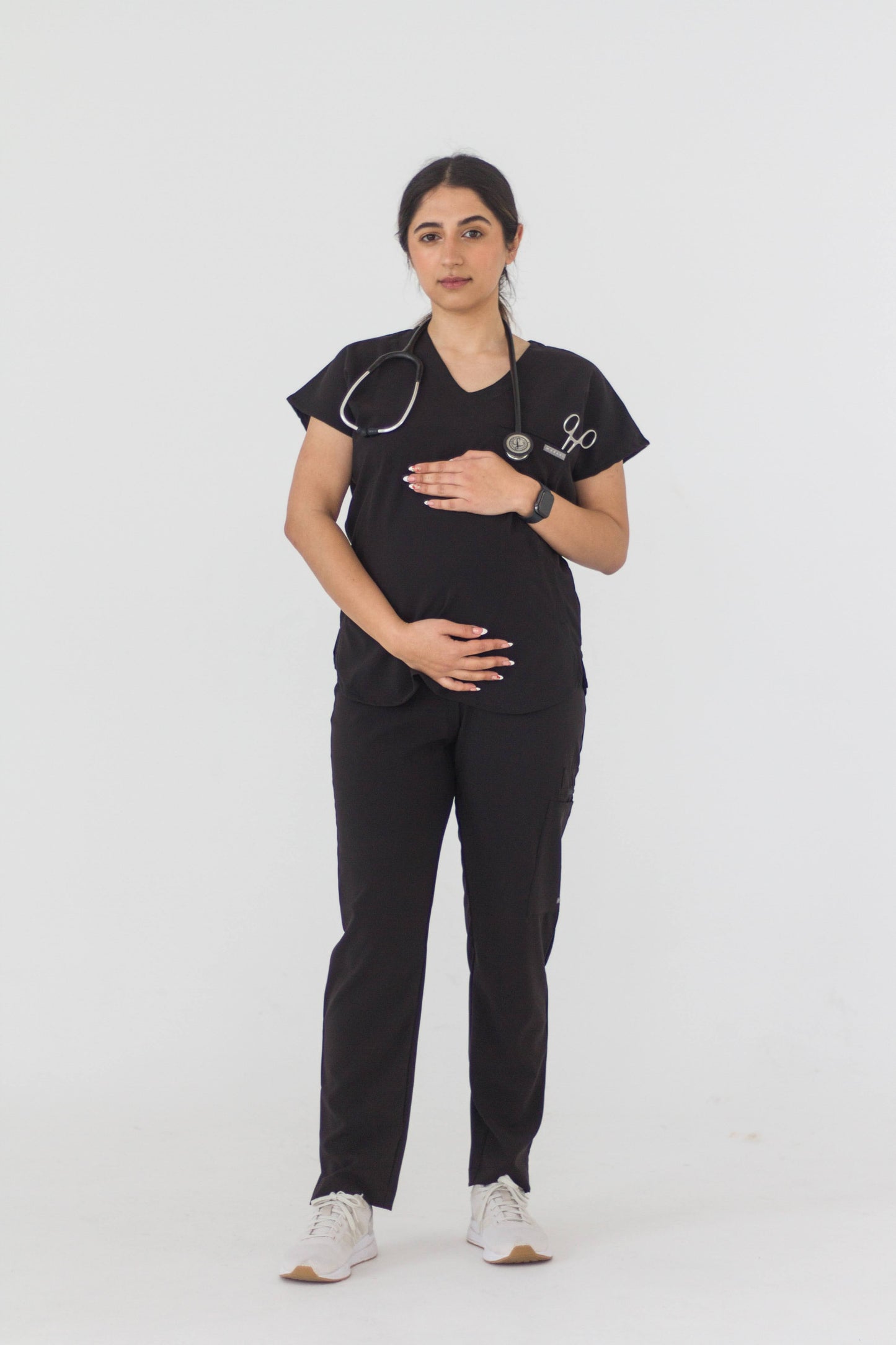 Maternity Straight Leg Scrub Pants - Black - Meraki Scrubs