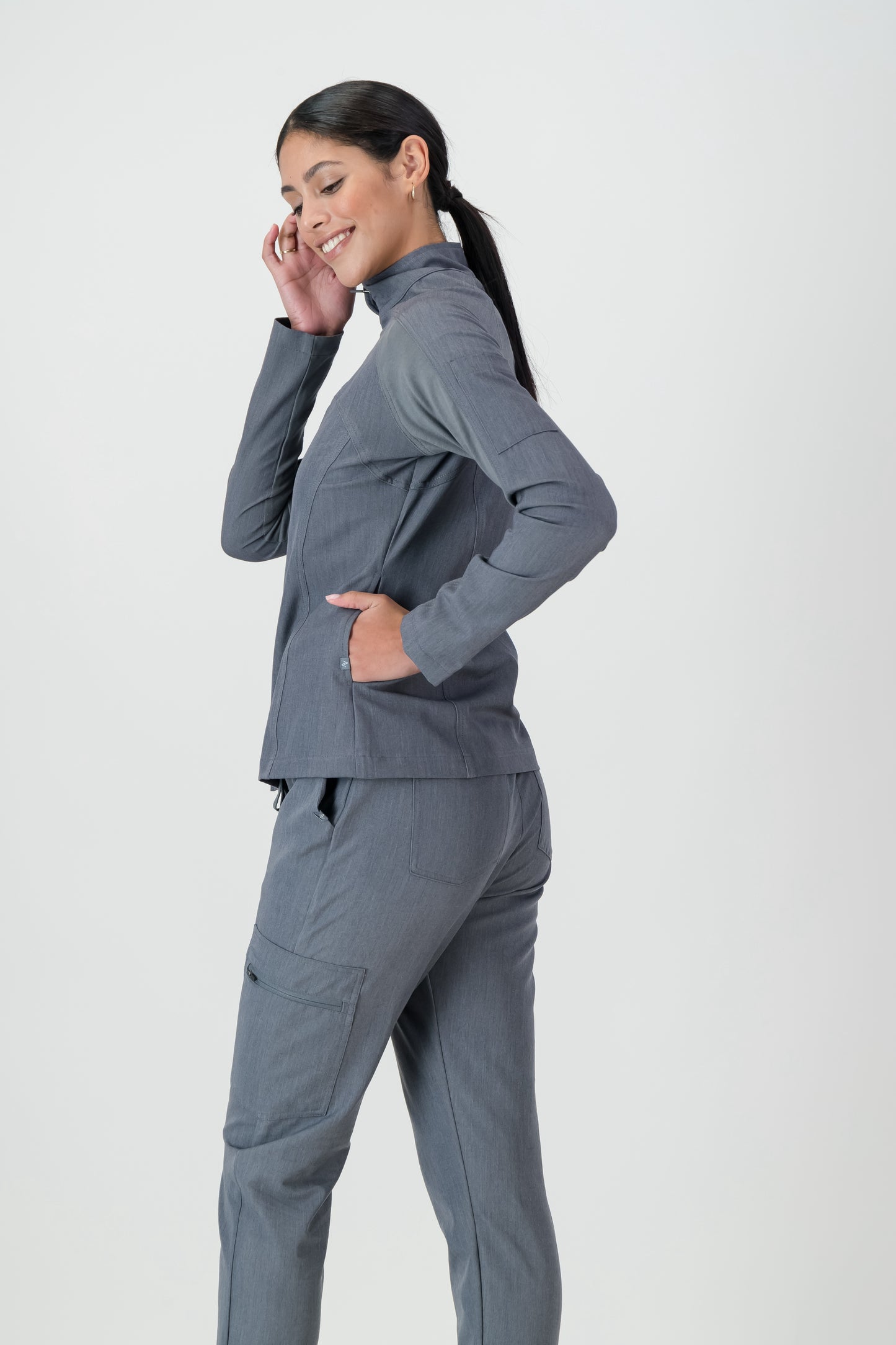The Lilian Scrub Jacket - Graphite