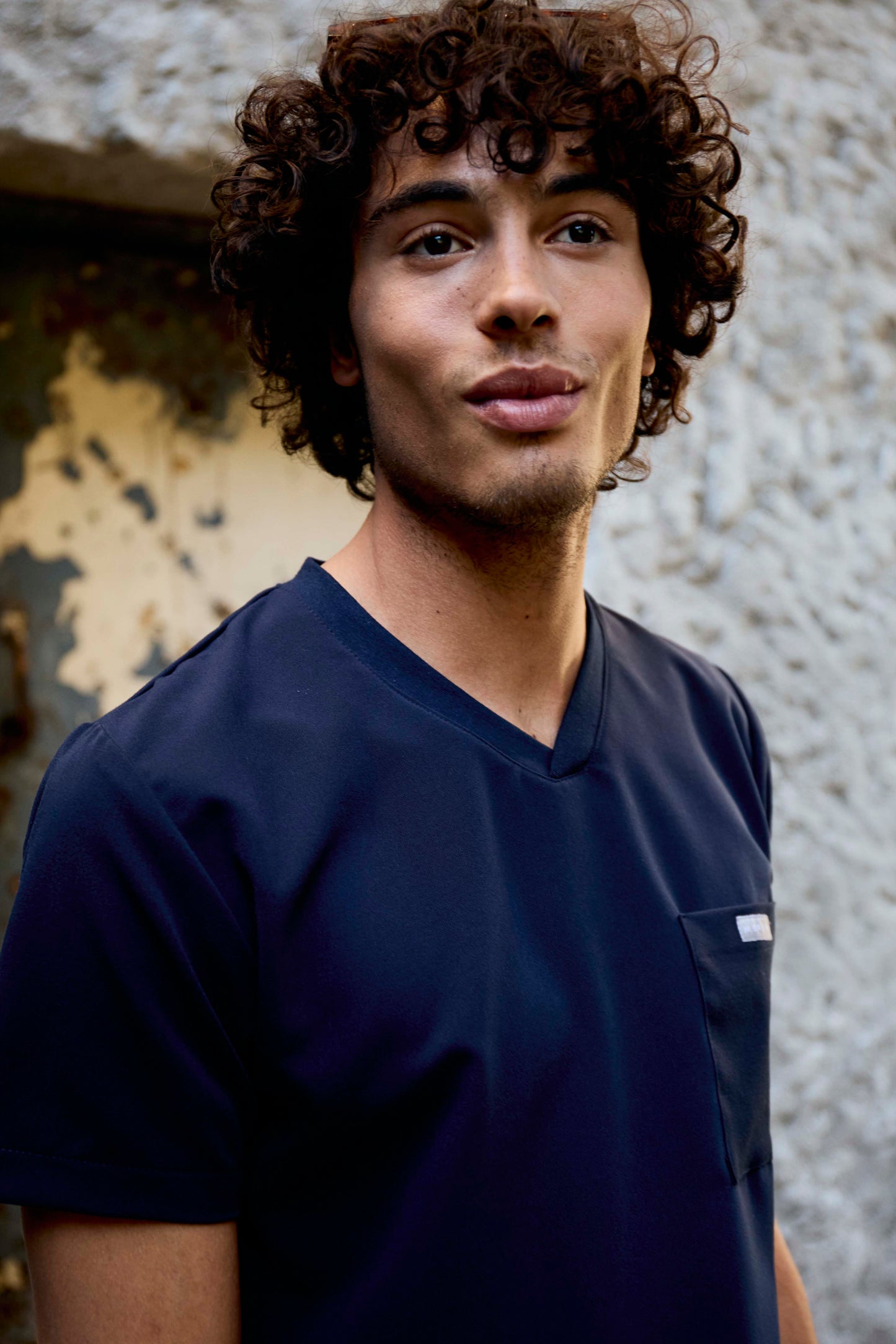 The Alexander Men's Scrub Top - Navy - Meraki Scrubs
