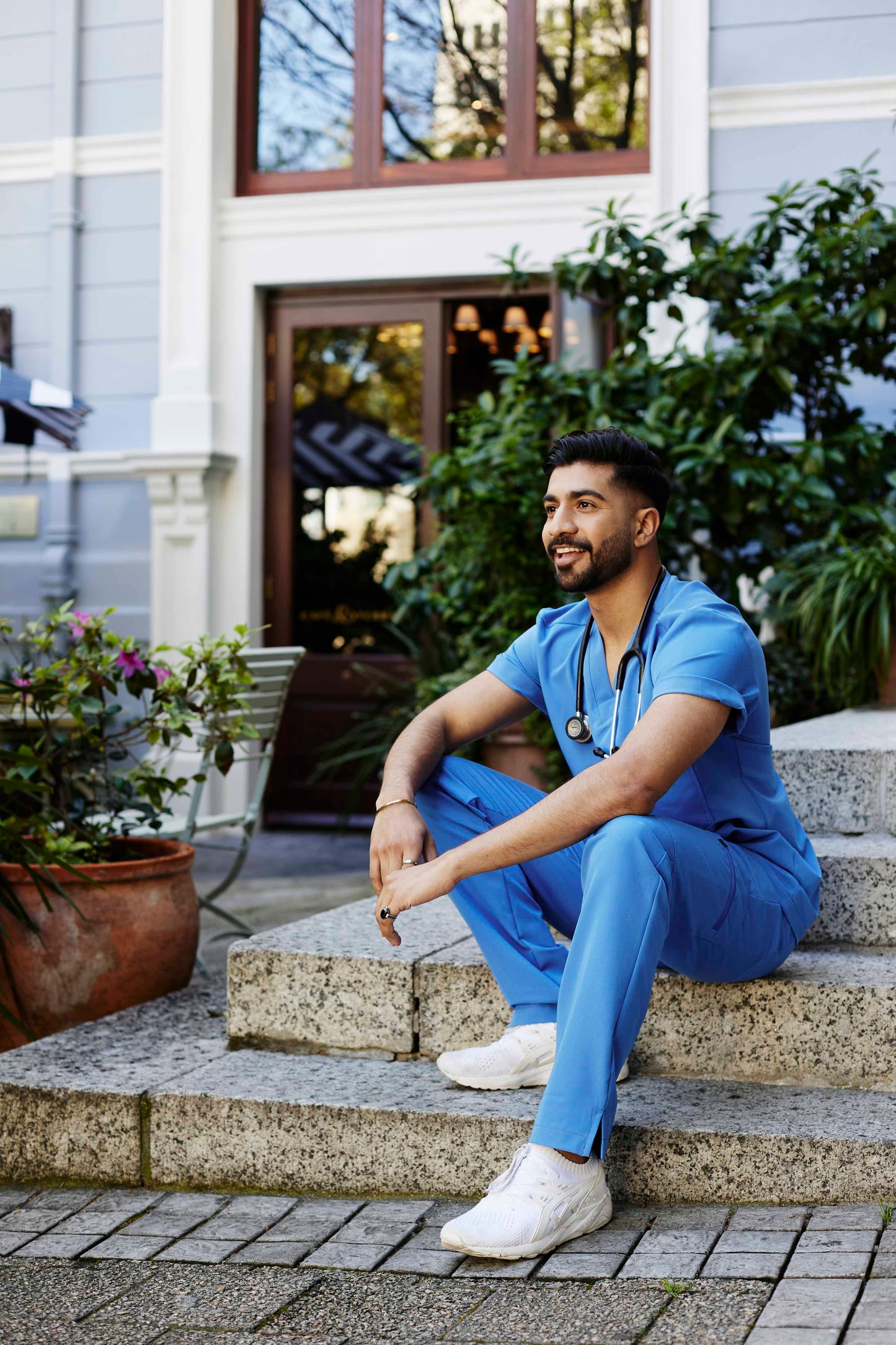 The Mens Straight Leg Scrub Pants - Cool Marine