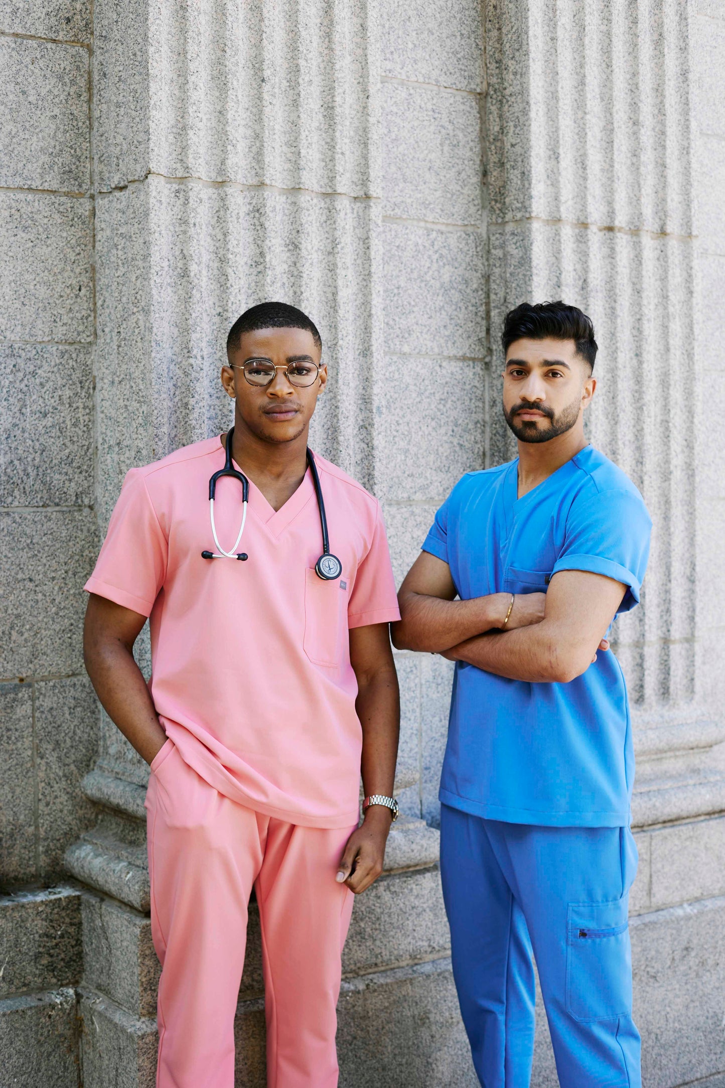 The Chris Men's Scrub Top - Coral