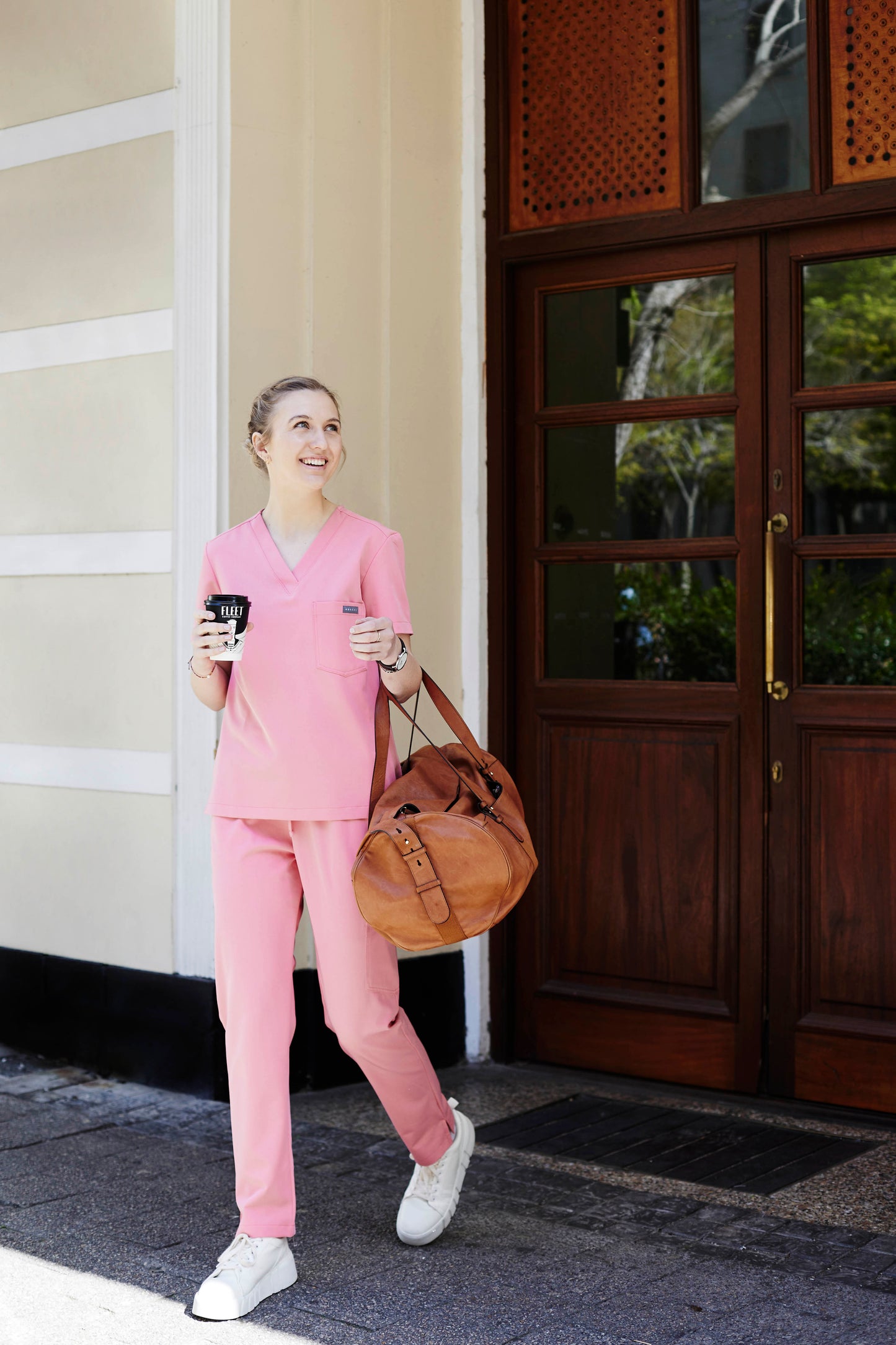 The Penny Women's Scrub Top - Coral