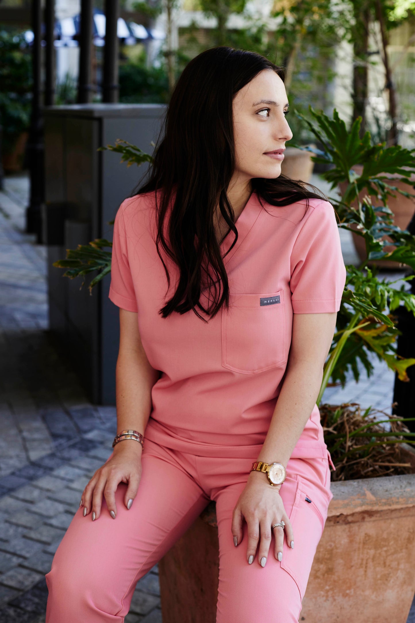 The Penny Women's Scrub Top - Coral