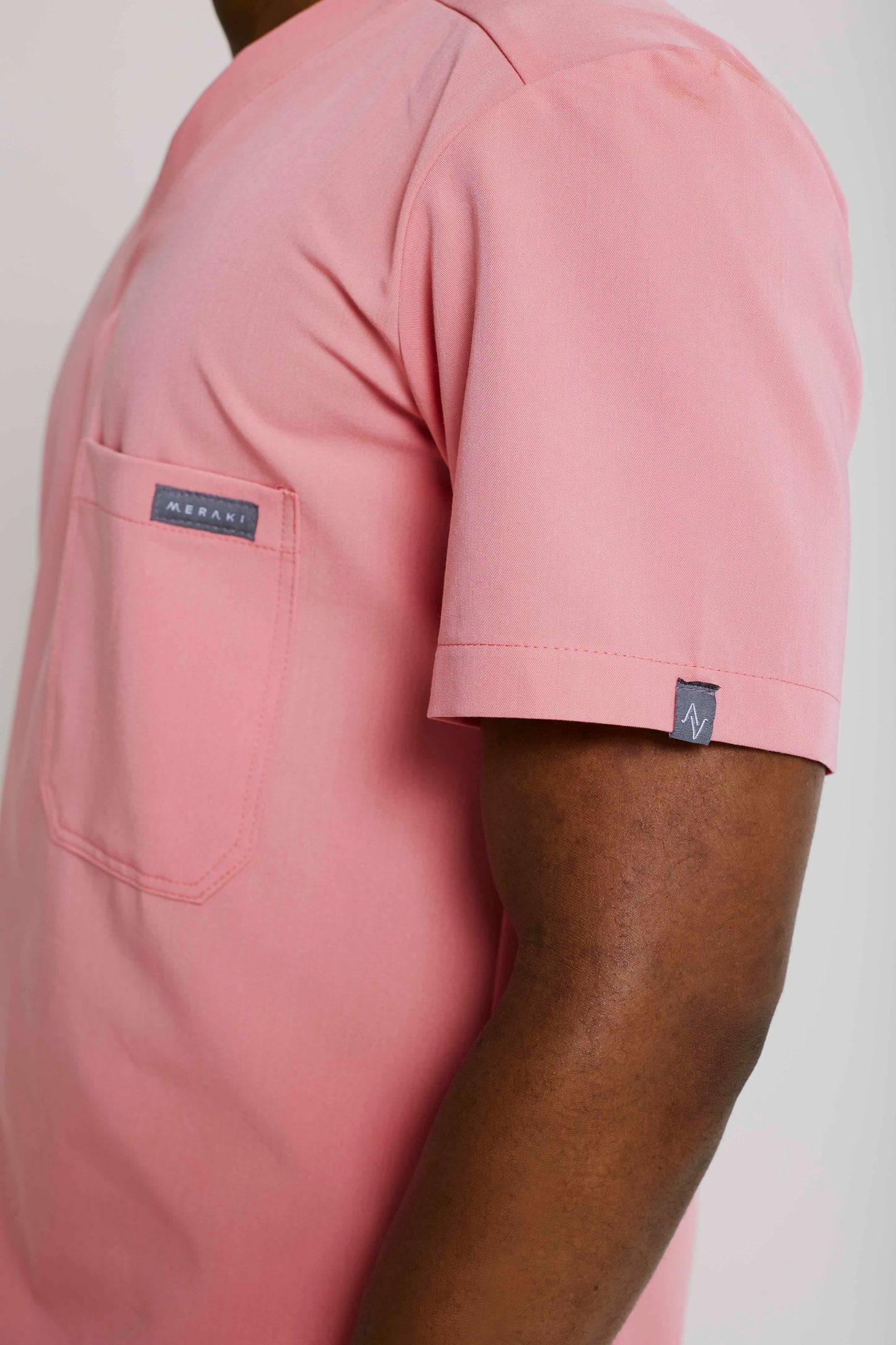 The Chris Men's Scrub Top - Coral