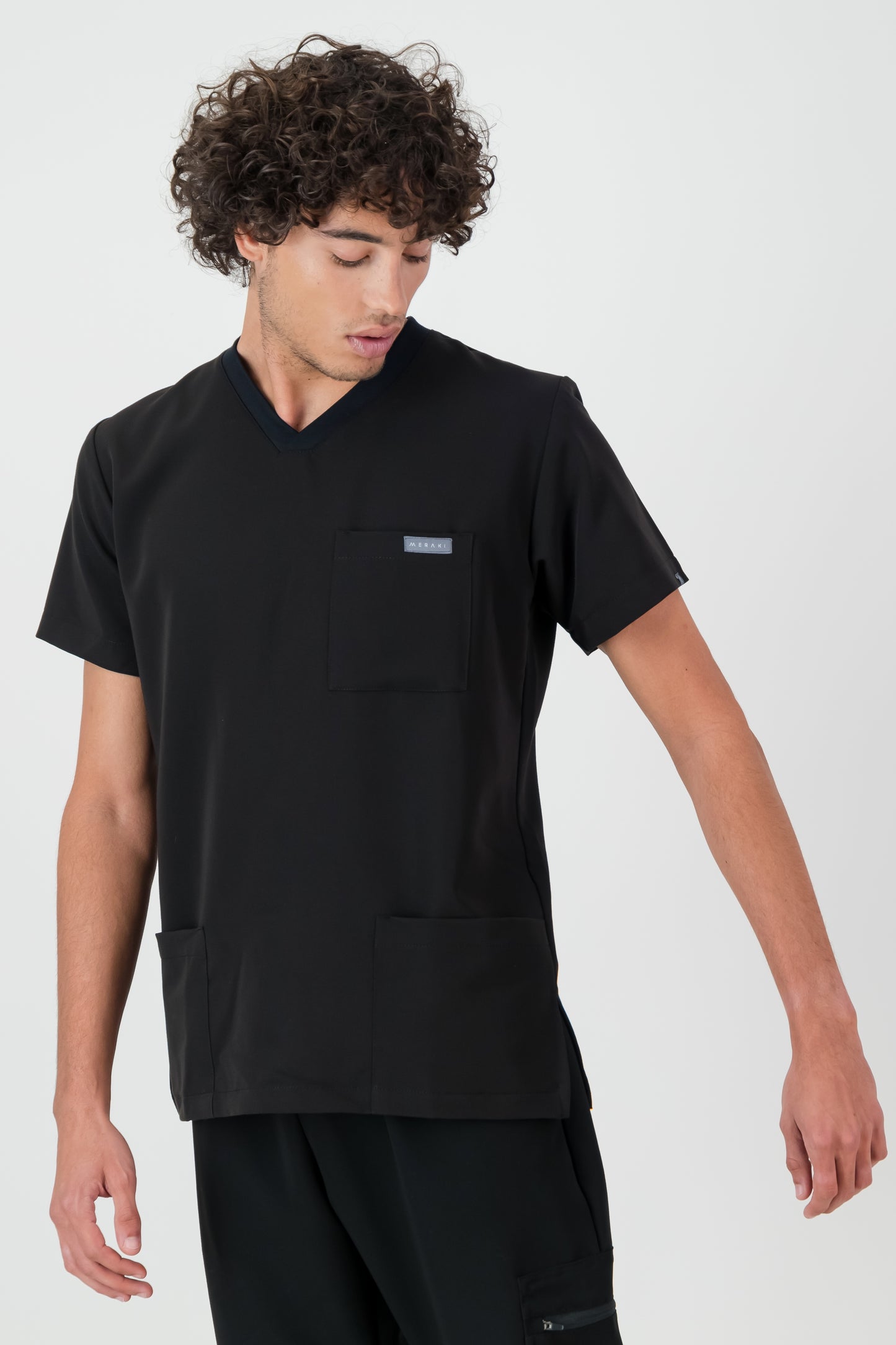 The Alexander Men's Scrub Top - Black