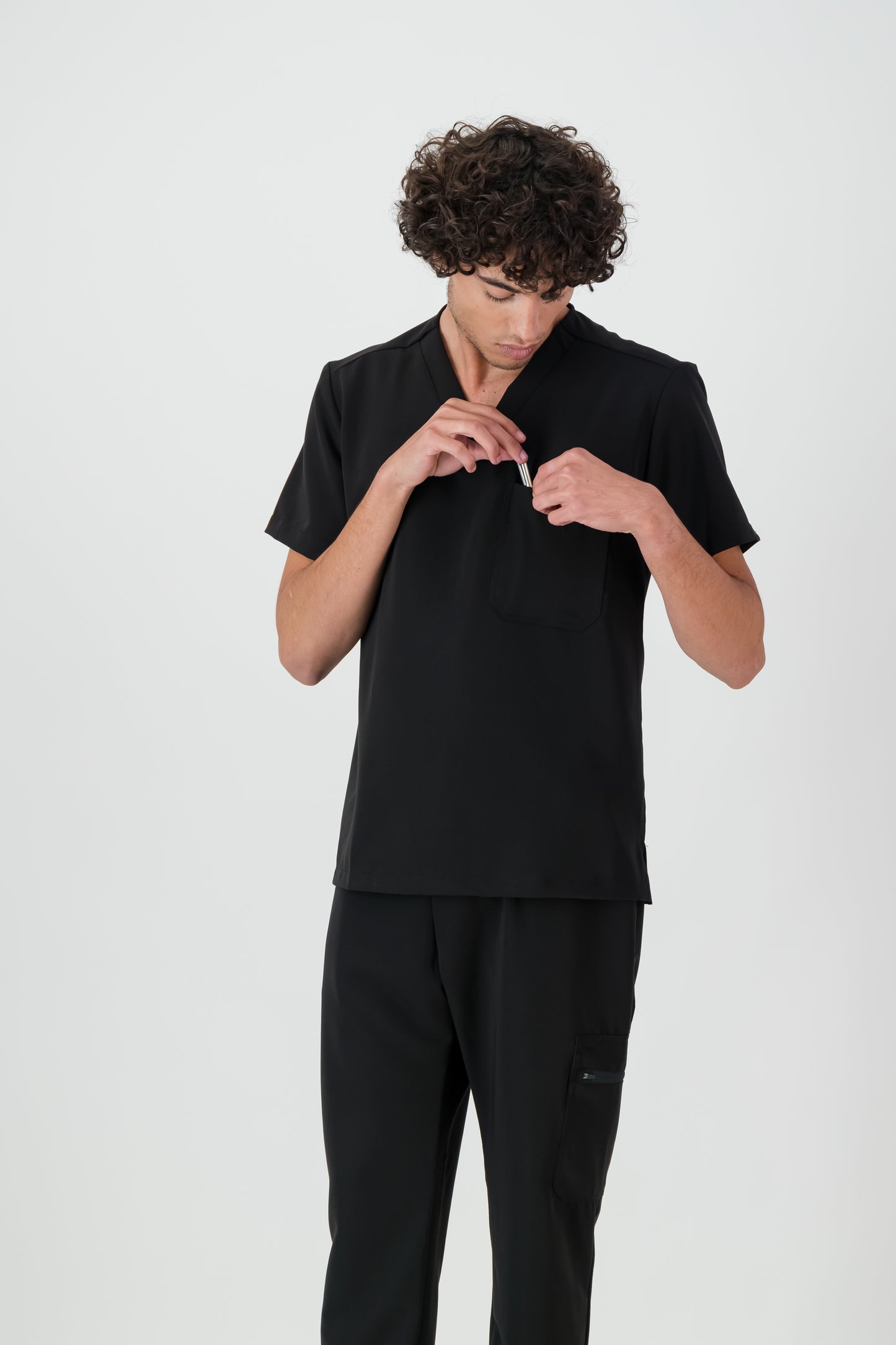 The Chris Men's Scrub Top - Black
