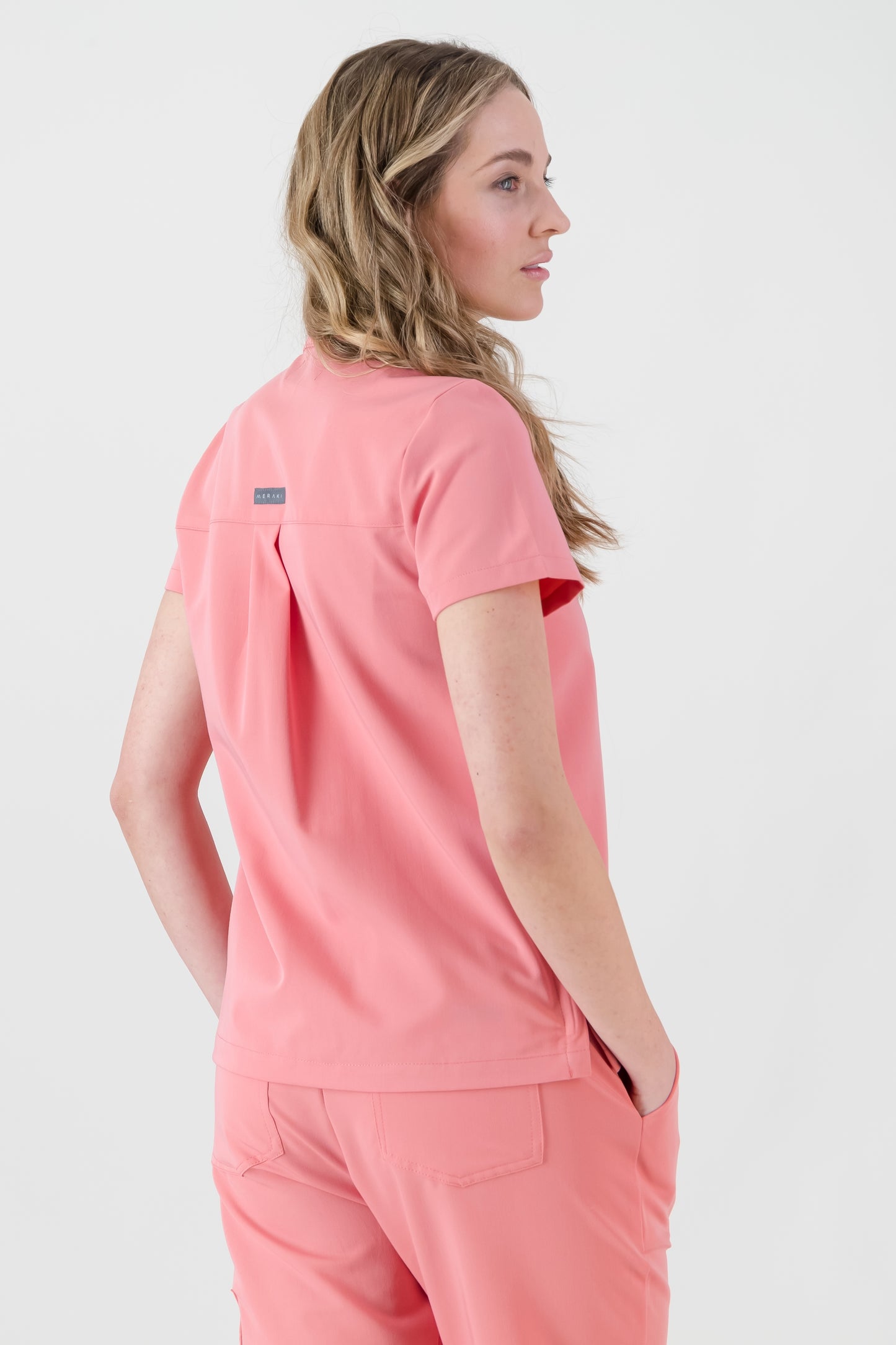 The Charlotte Women's Scrub Top - Coral