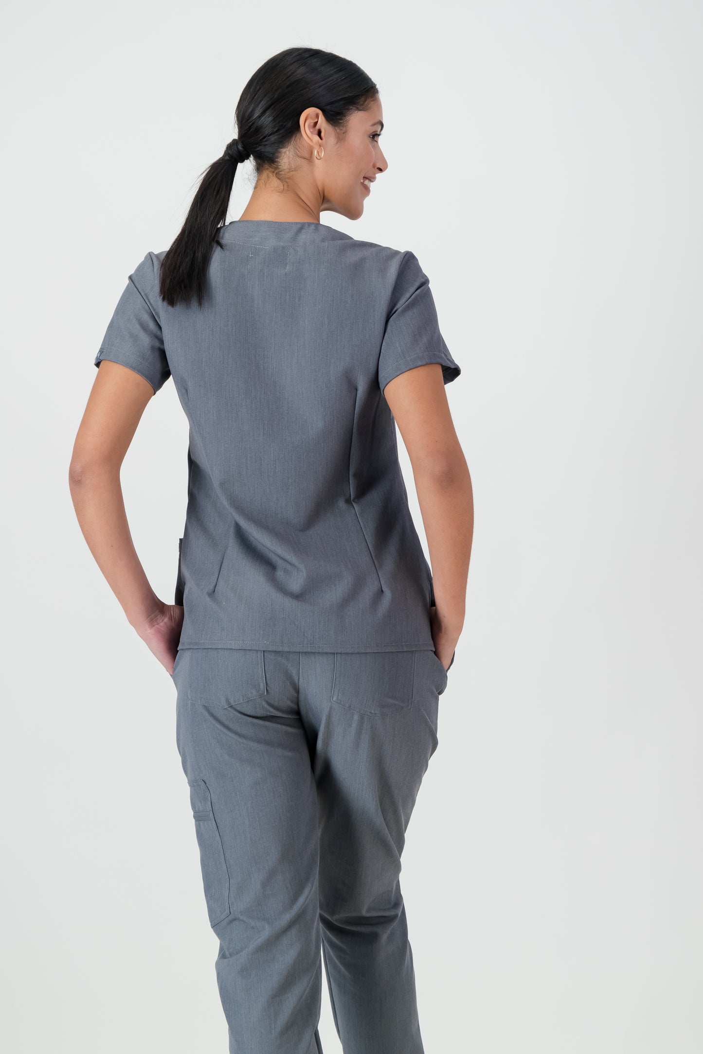 The Marie Women's Scrub Top - Graphite
