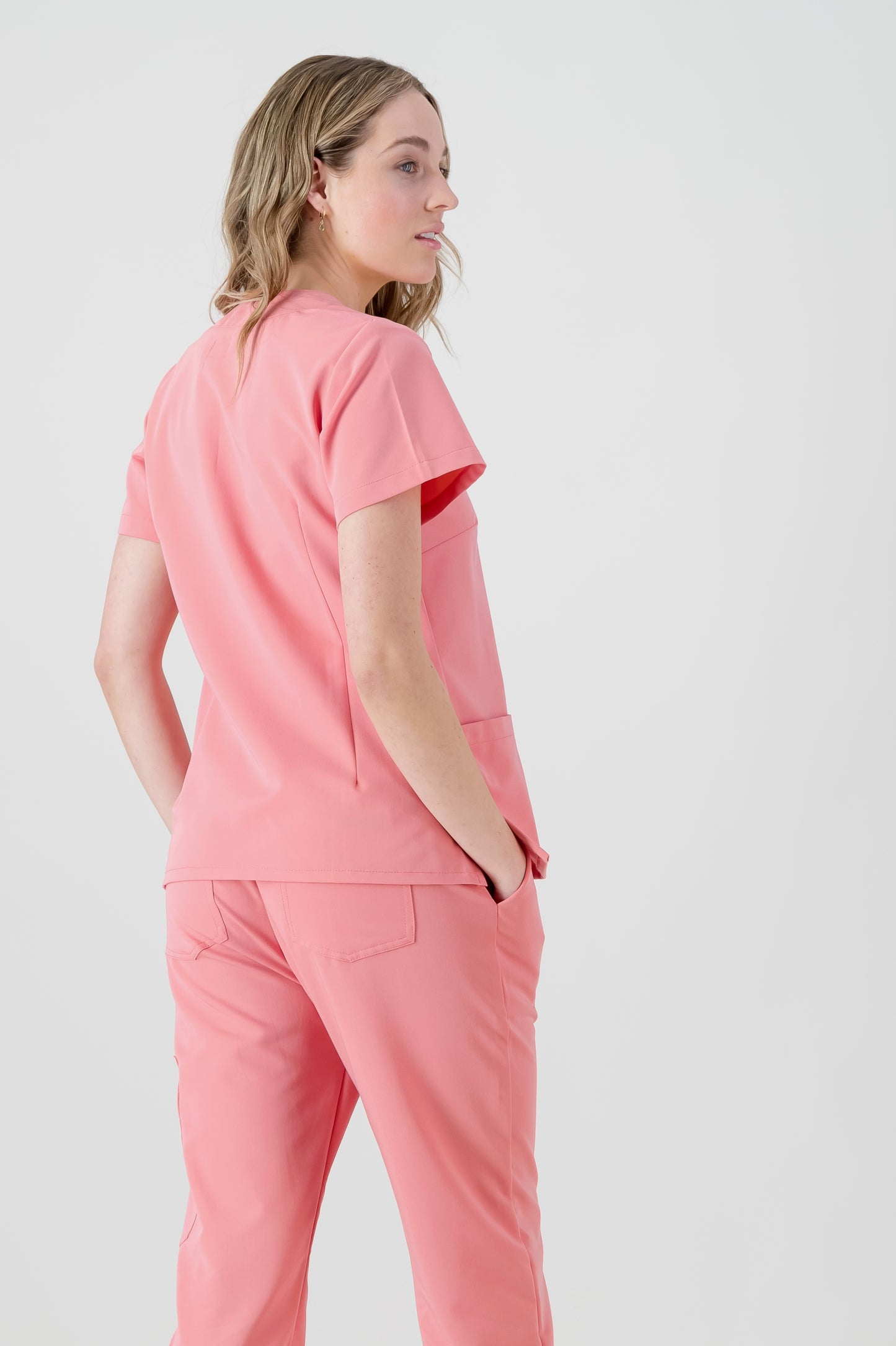 The Marie Women's Scrub Top - Coral