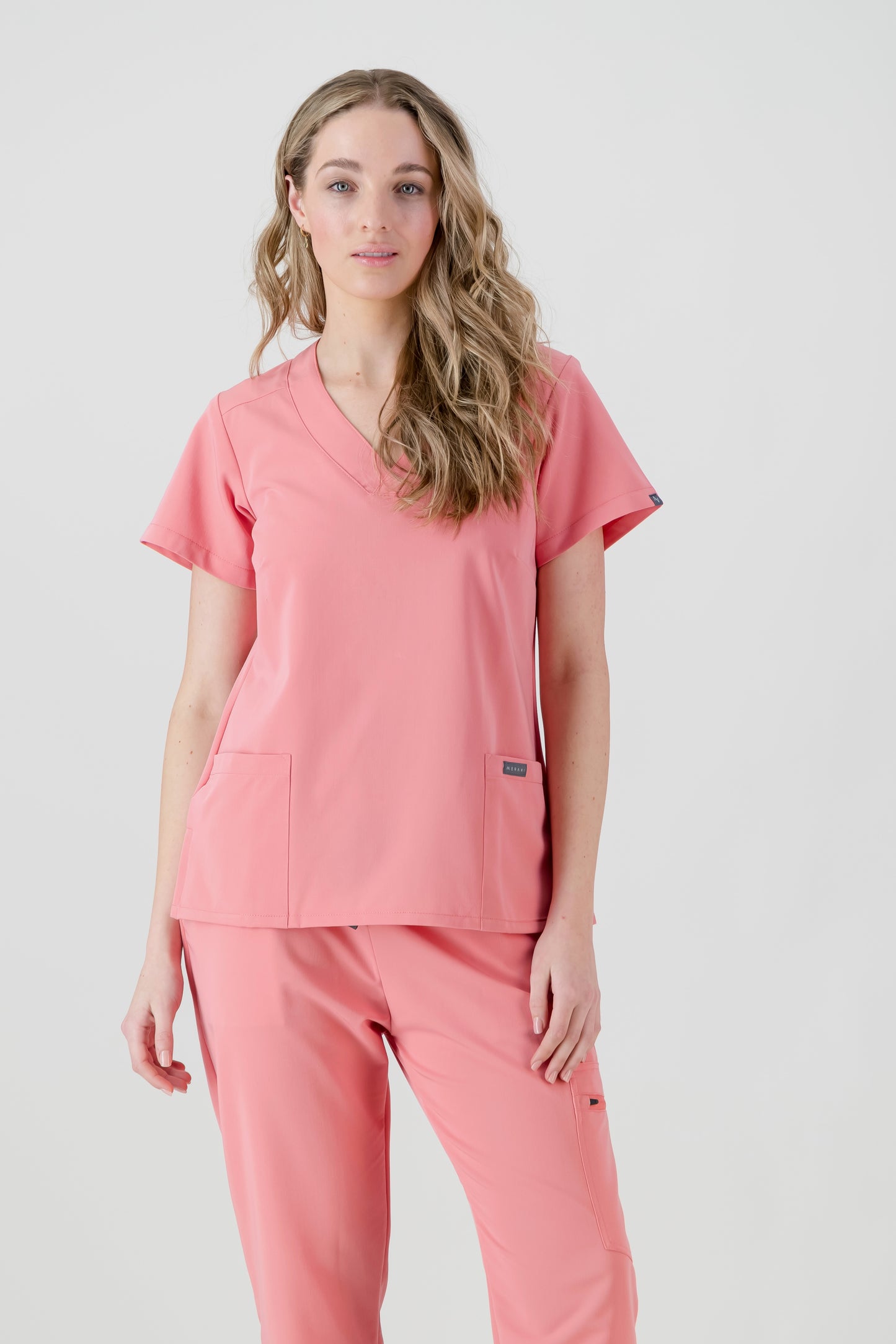 The Marie Women's Scrub Top - Coral