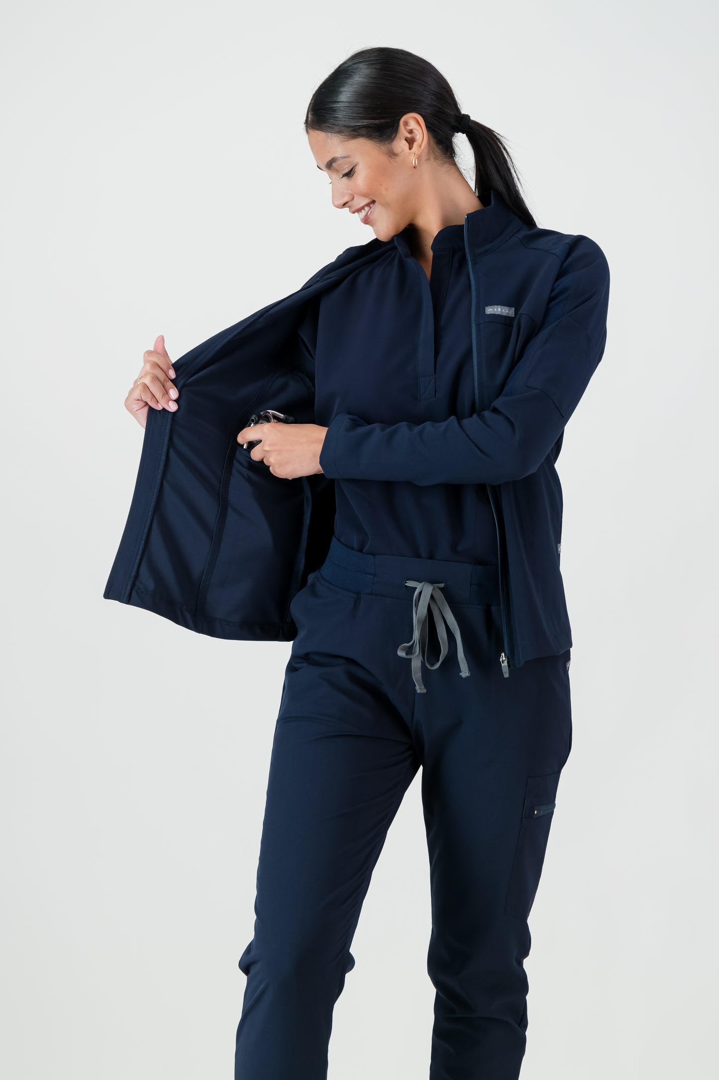 The Lilian Scrub Jacket - Navy