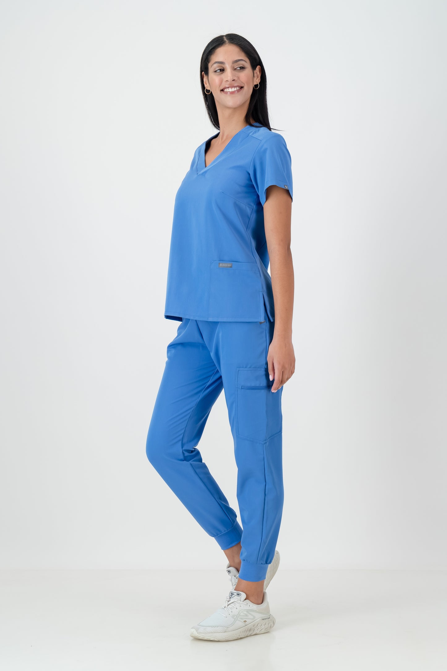The Marie Women's Scrub Top - Cool Marine