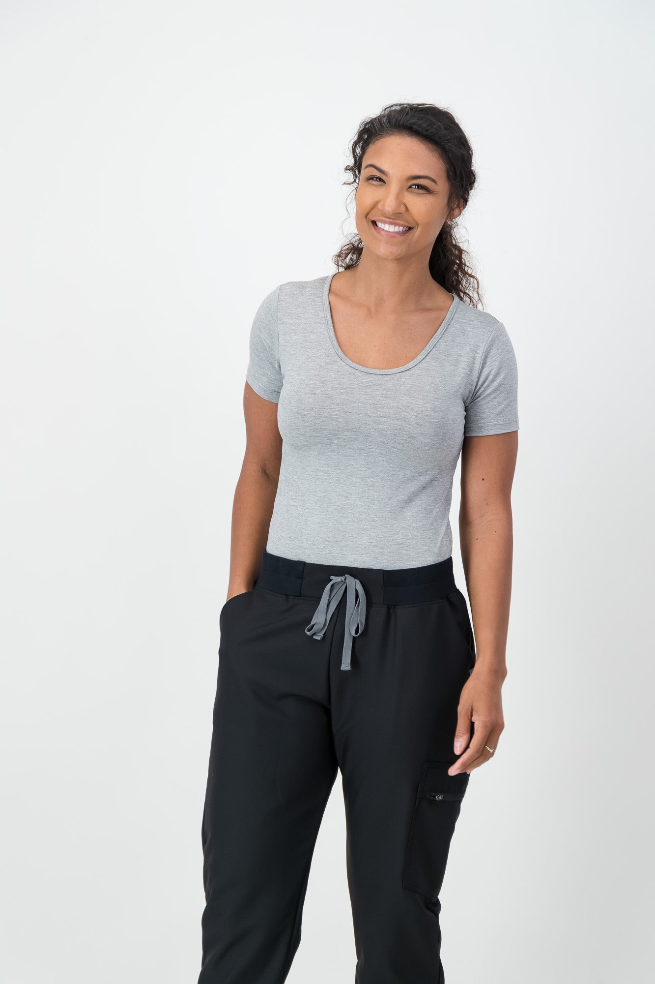 Ladies Short-sleeve Underscrub - Grey
