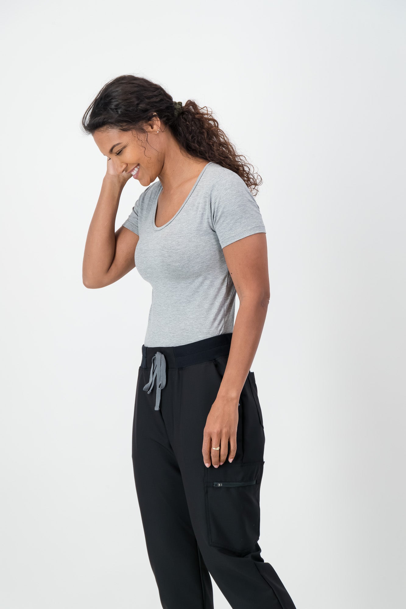 Ladies Short-sleeve Underscrub - Grey