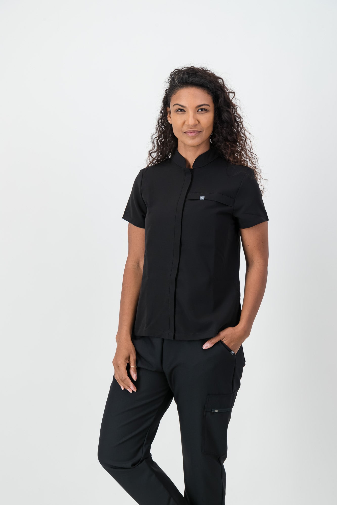 The Charlotte Women's Scrub Top - Black