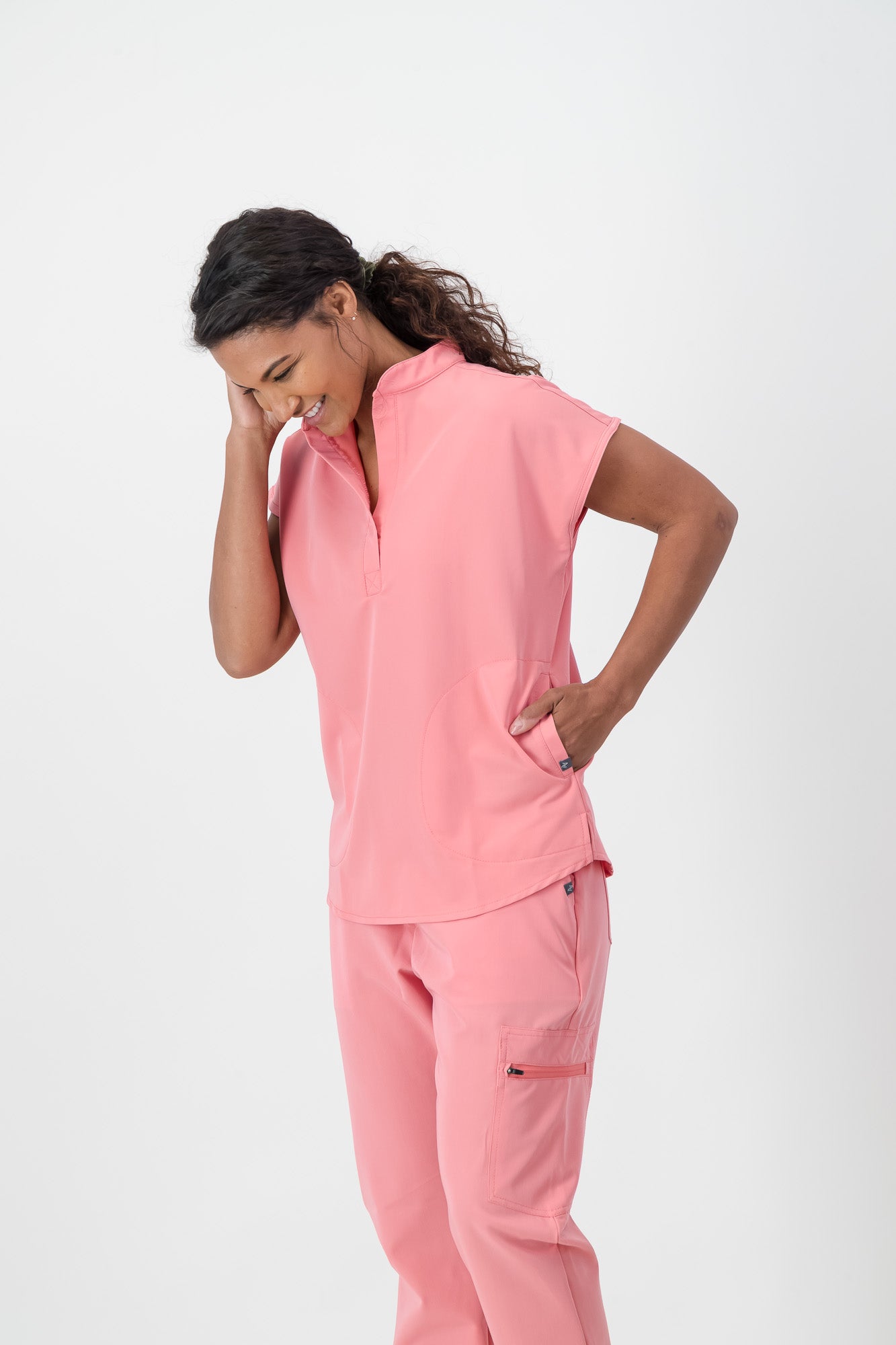 The Emma Women's Scrub Top - Coral