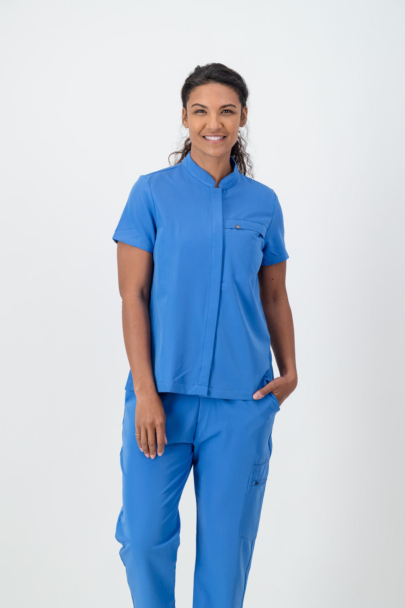 The Charlotte Women's Scrub Top Blue – Meraki Scrubs