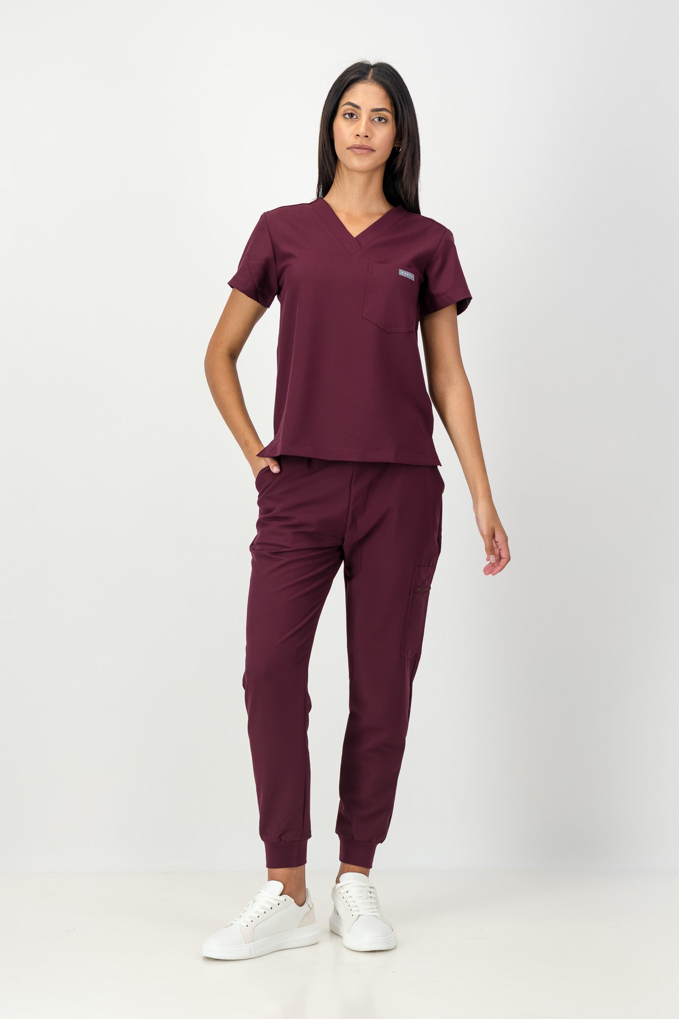 The Penny Women's Scrub Top - Burnt Cherry