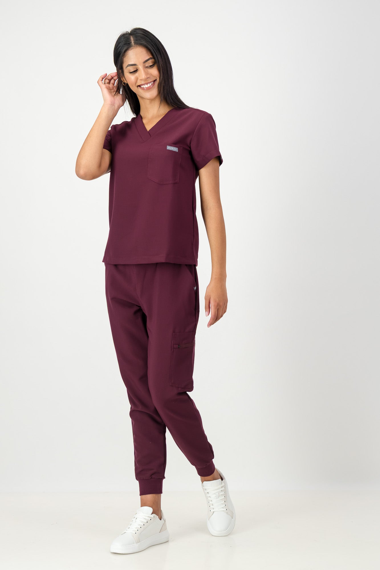 The Ladies Scrub Jogger - Burnt Cherry