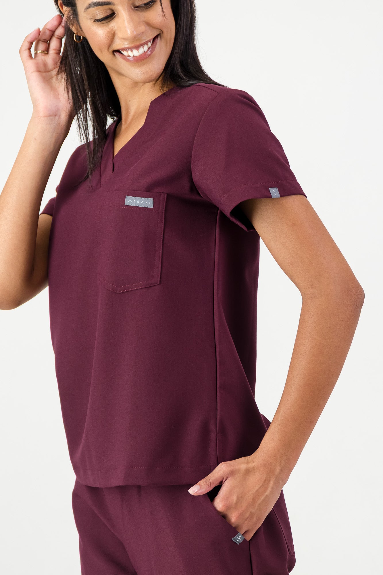 The Penny Women's Scrub Top - Burnt Cherry