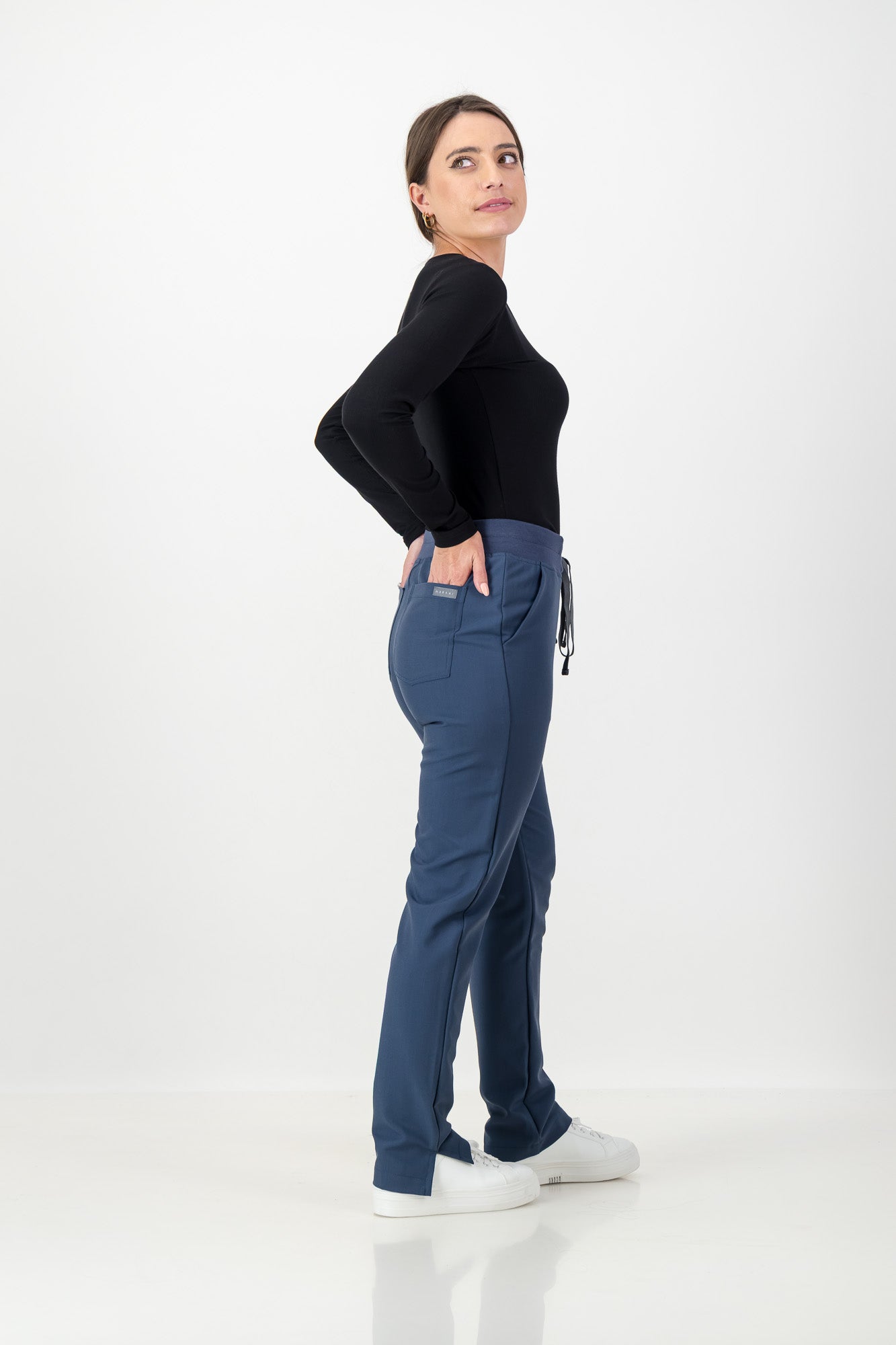 Ladies Long-sleeve Under scrub - Black Rib