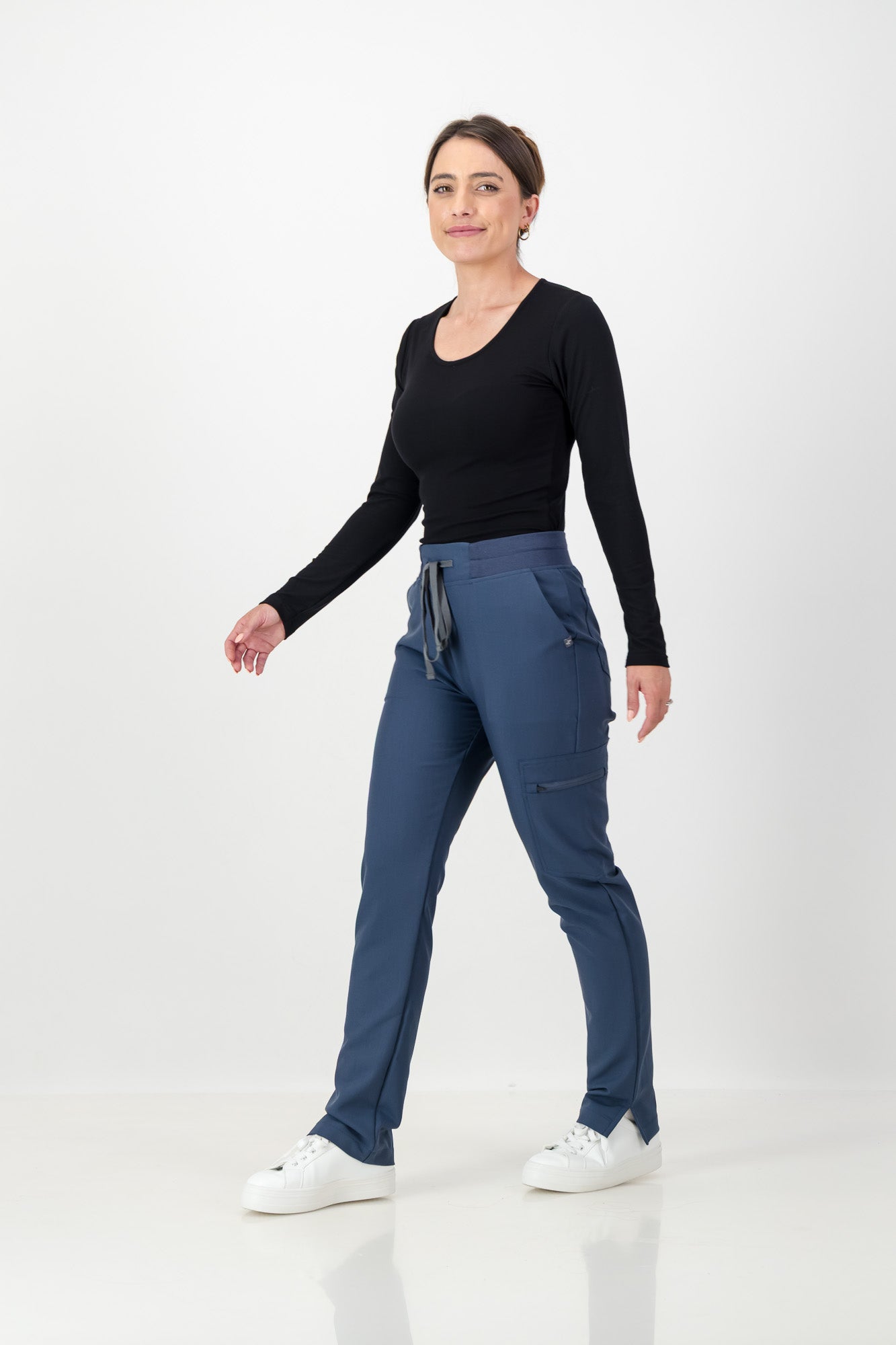 Ladies Long-sleeve Under scrub - Black Rib