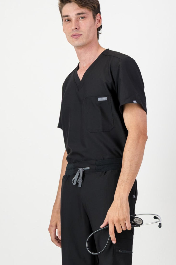The Chris Men's Scrub Top - Black