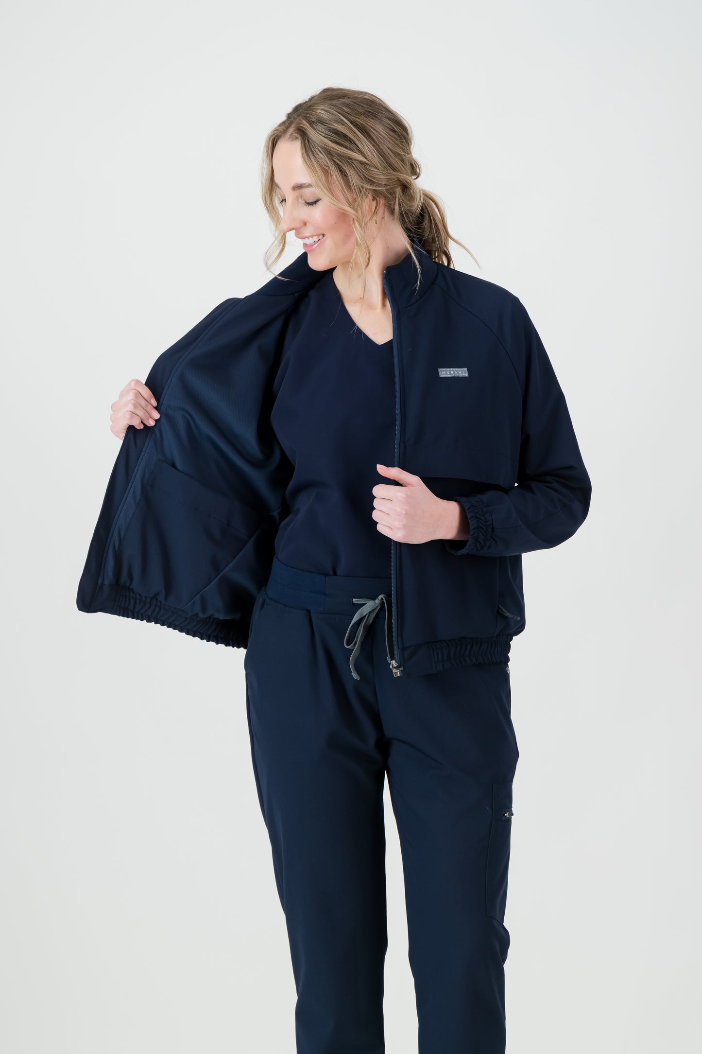 The Rosa Women's Scrub Jacket - Navy