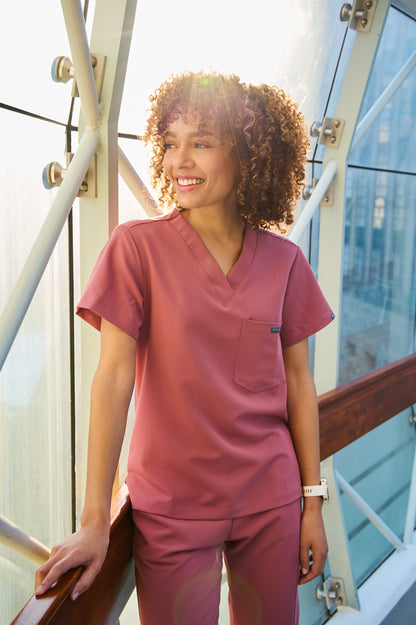 The Penny Women's Scrub Top - Rouge - Meraki Scrubs