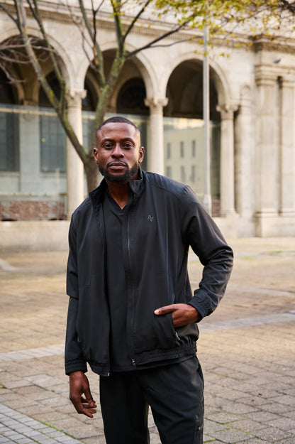 The Albert Men's Scrub Jacket - Black - Meraki Scrubs