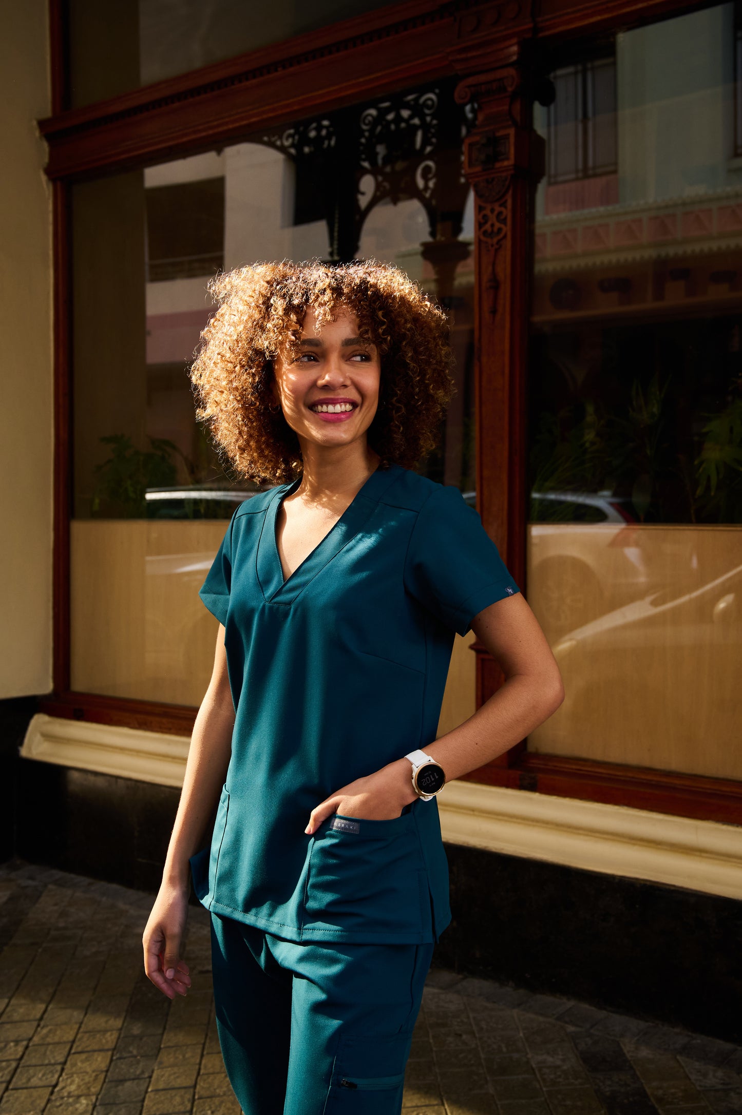 The Marie Women's Scrub Top - Lagoon - Meraki Scrubs
