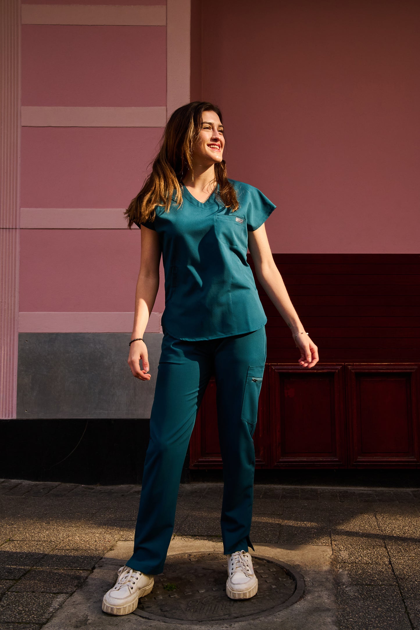 The Ladies Straight Leg Scrub Pants - Lagoon - Meraki Scrubs