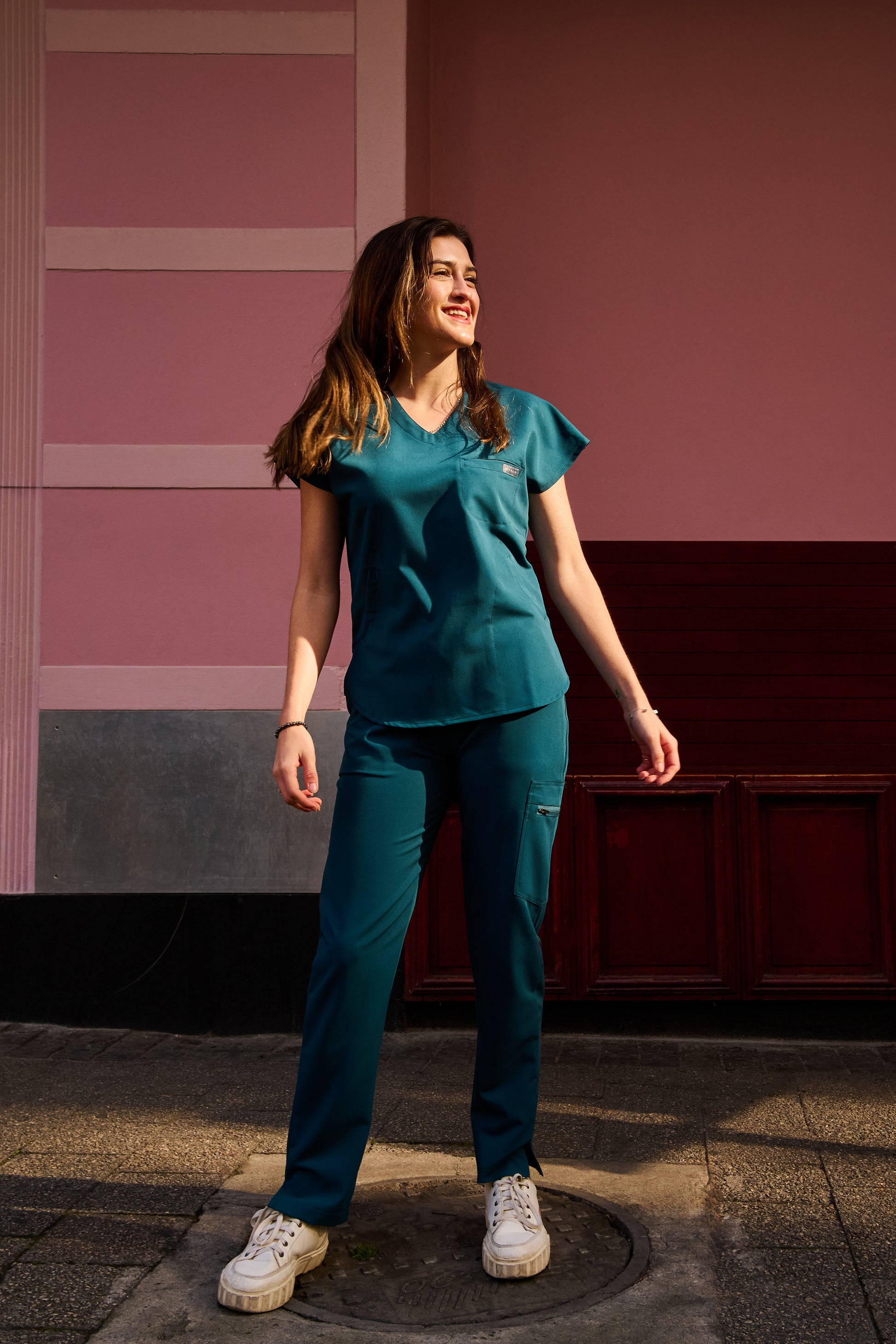 The Ladies Straight Leg Scrub Pants - Lagoon - Meraki Scrubs