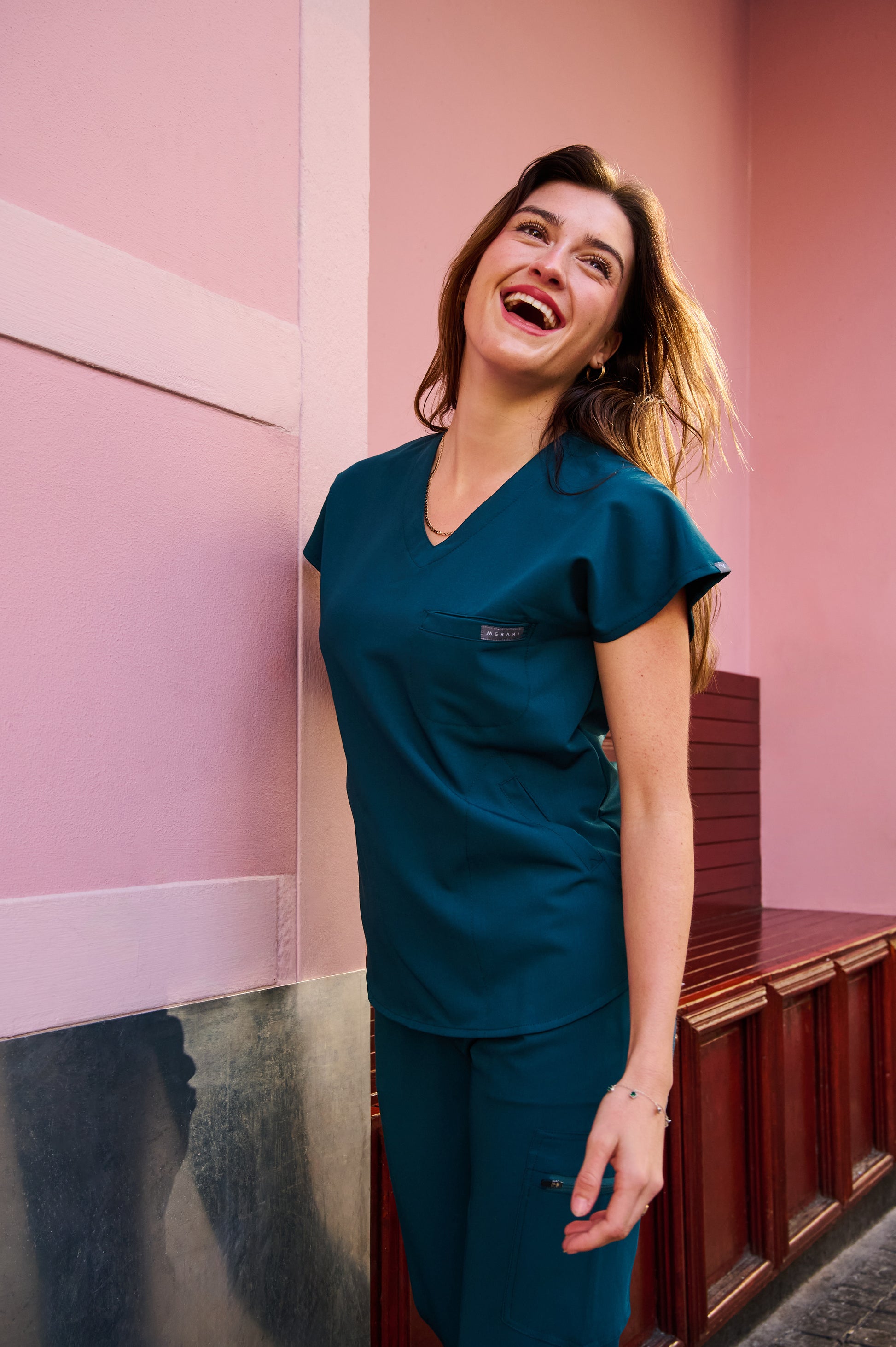 The Coco Women's Scrub Top - Lagoon - Meraki Scrubs