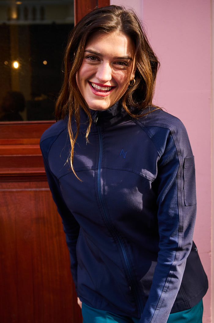 The Lilian Scrub Jacket - Navy - Meraki Scrubs