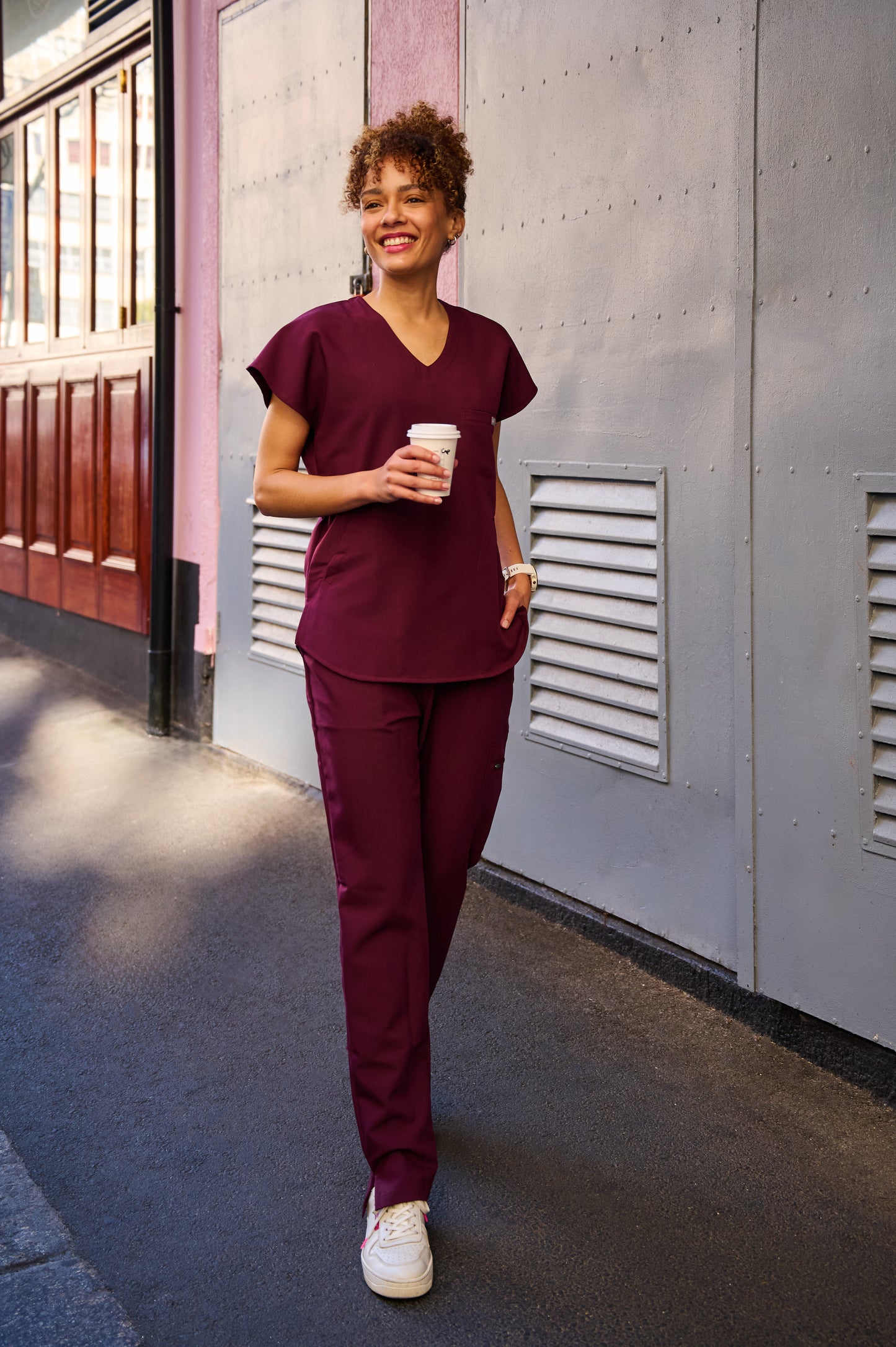 The Ladies Straight Leg Scrub Pants - Burnt Cherry - Meraki Scrubs