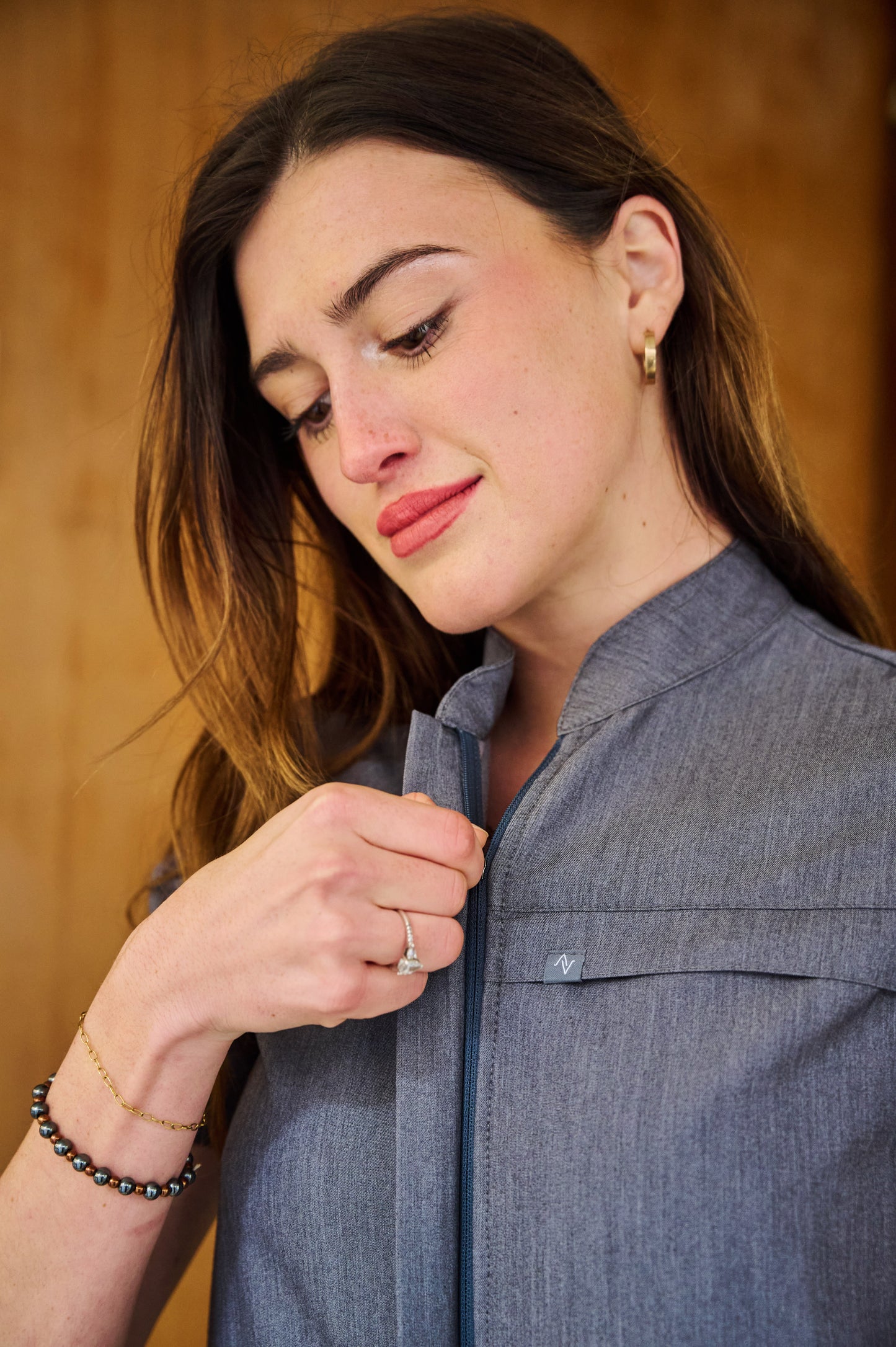 The Charlotte Women's Scrub Top - Graphite - Meraki Scrubs