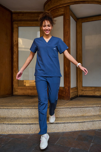 The Ladies Straight Leg Scrub Pants - Airforce - Meraki Scrubs