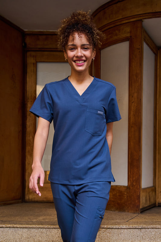 The Penny Women's Scrub Top - Airforce - Meraki Scrubs