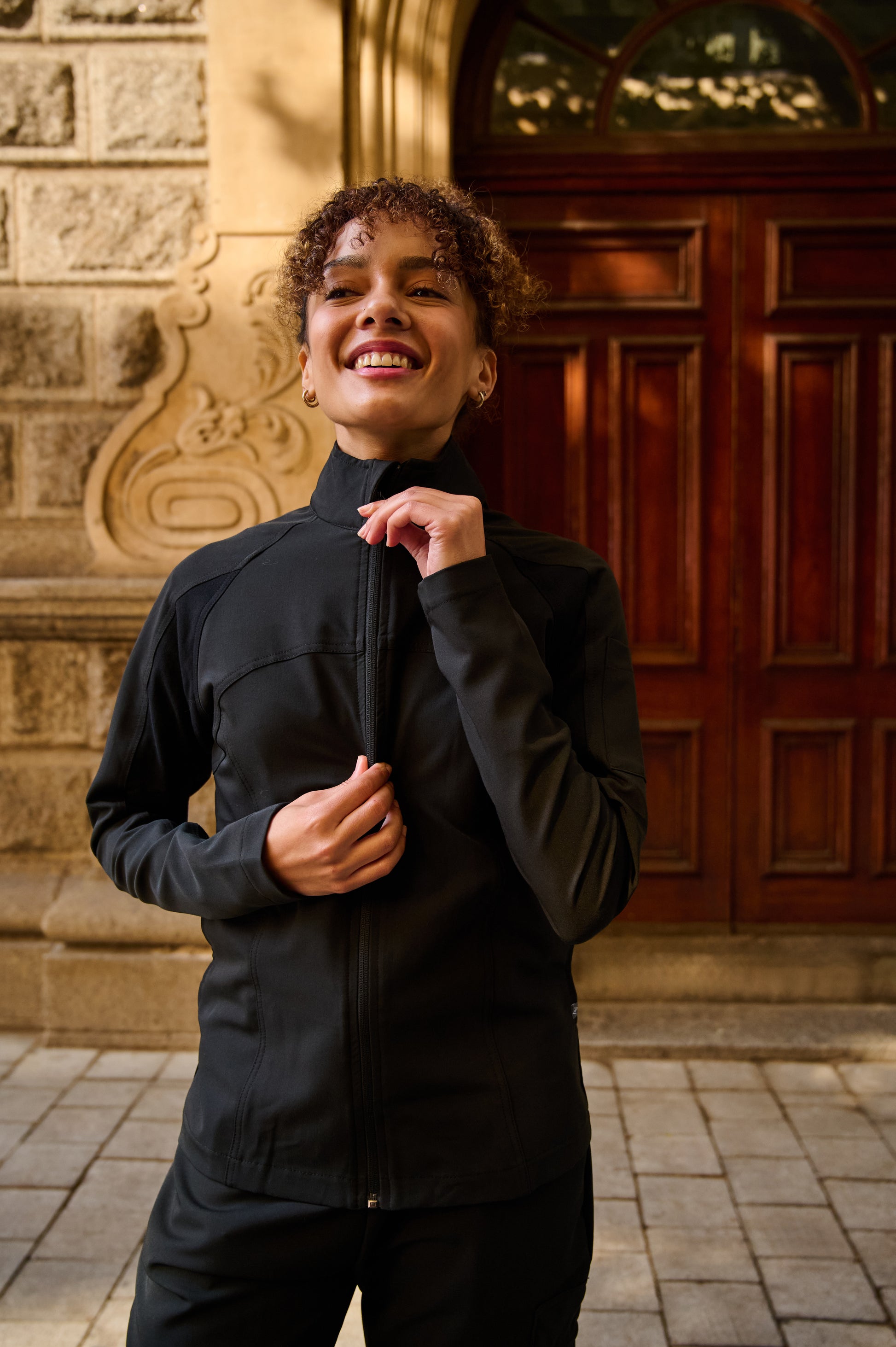 The Lilian Scrub Jacket - Black - Meraki Scrubs